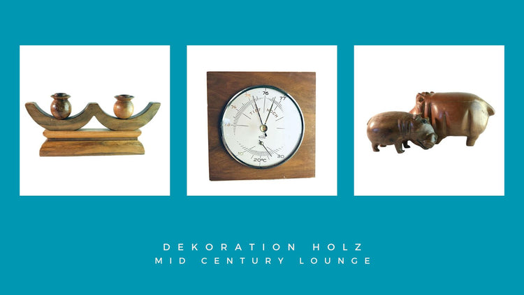Holz Dekoration Figuren Intarsienbilder Hydrometer Tierfiguren 50er 60er 70er Mid Century Lounge