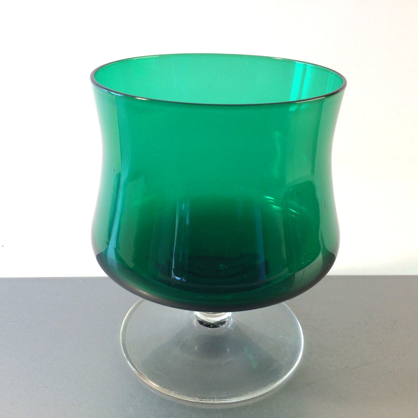 Vintage Glas grün Glasschale Dessertglas 50er 60er 11,8 cm