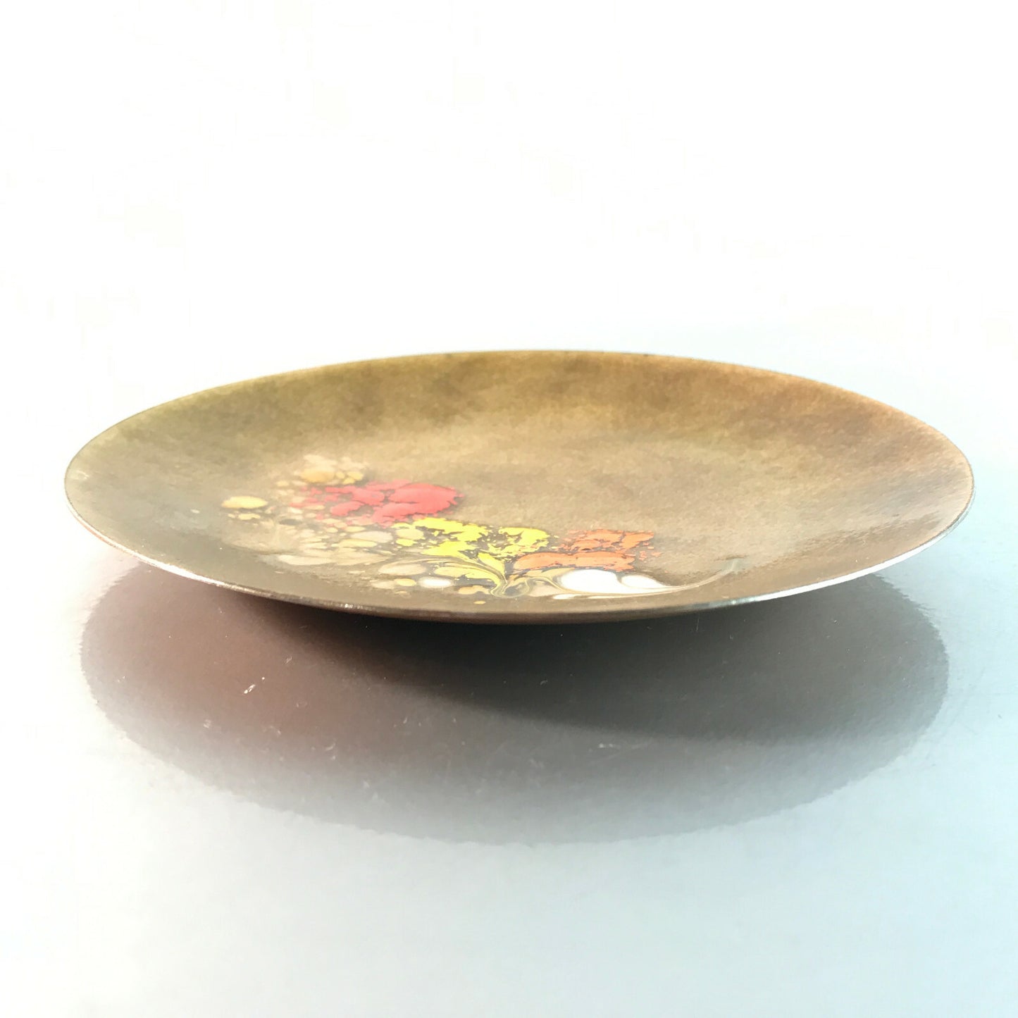 MID CENTURY Emaille Schale D 14,3 cm 50er 60er Vintage grün