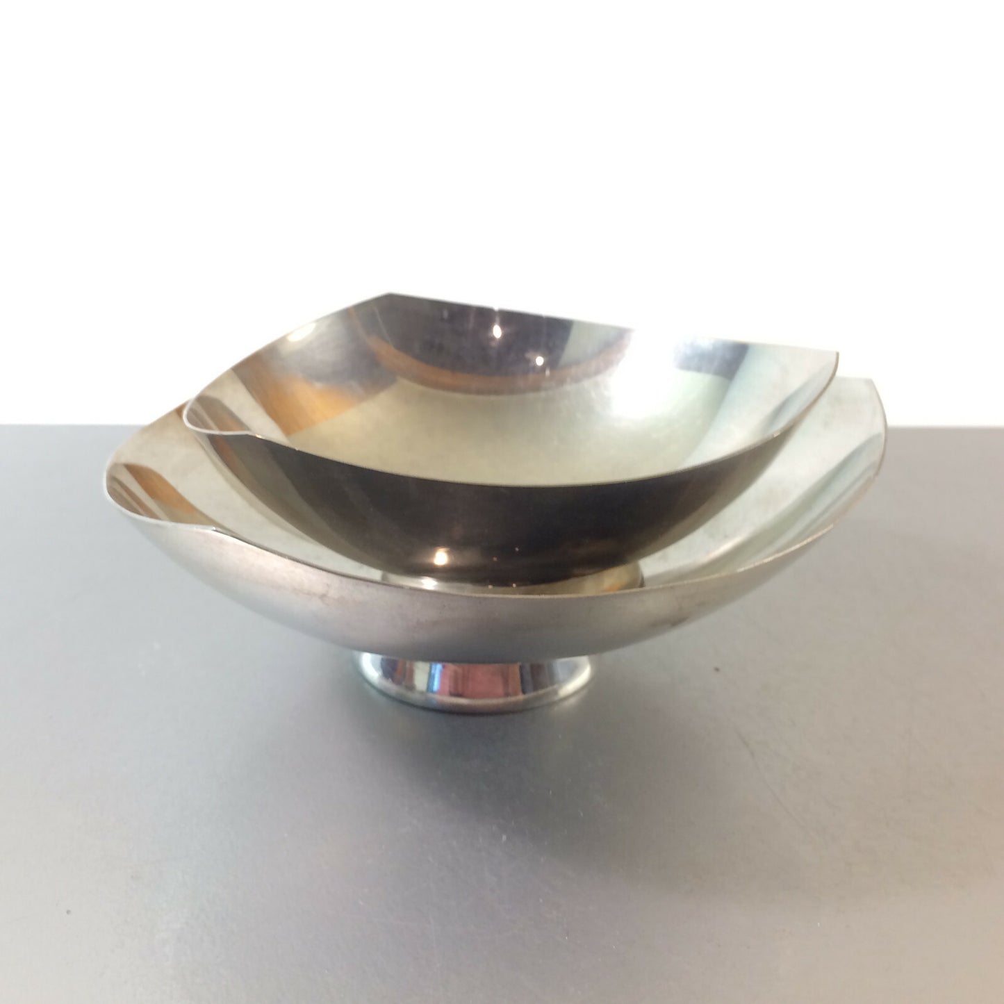 DENMARK Edelstahl VINTAGE 60er Schalen Set 3 eckig 11,5 / 14 cm Schälchen