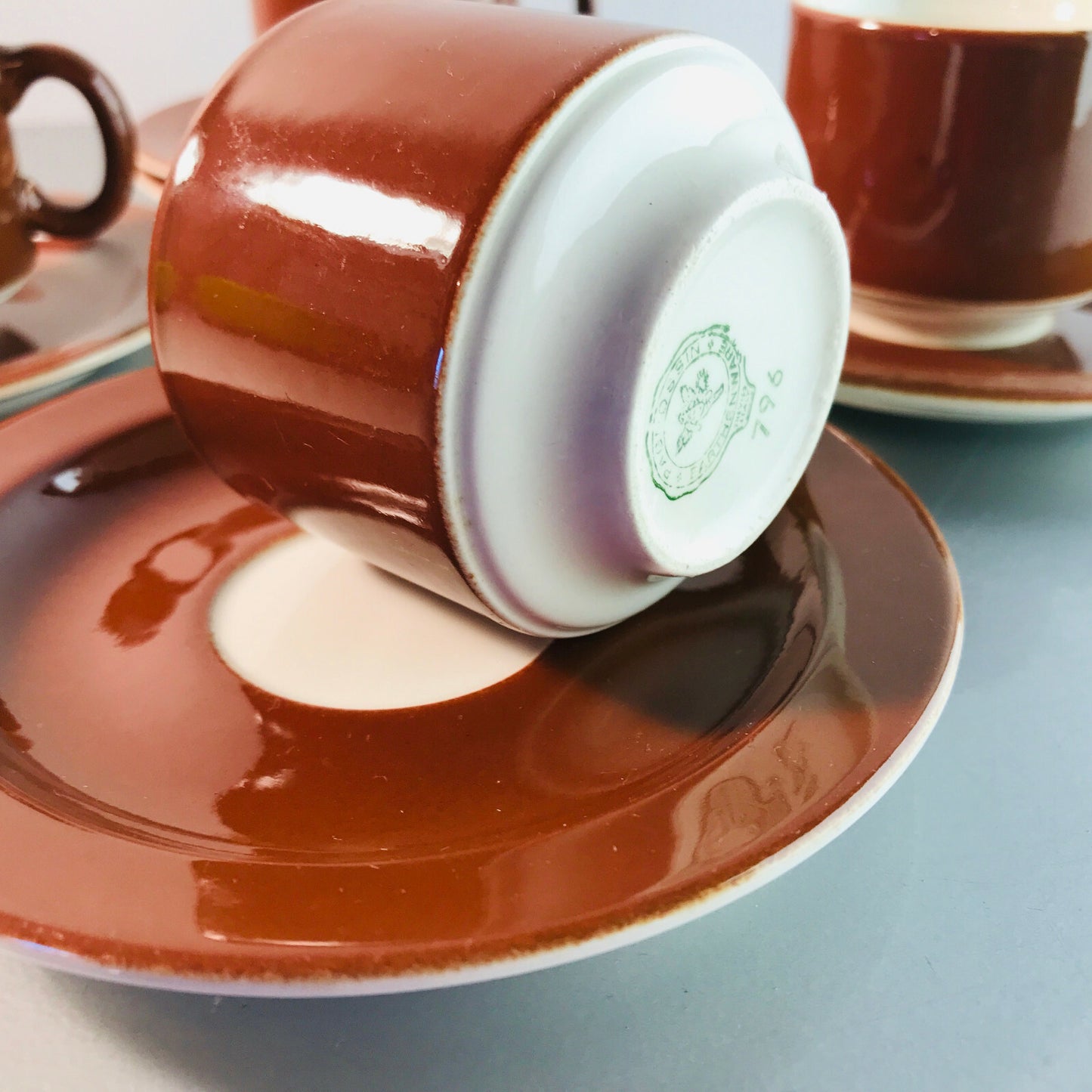 Espressotassen BRAUN Tassen 4 er Set stapelbar Vintage 60er