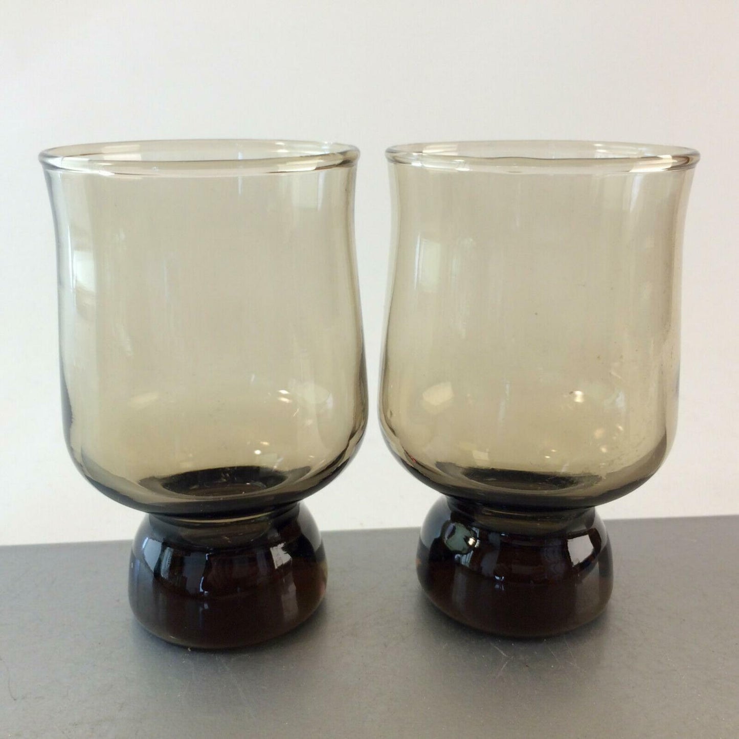 Wassergläser 2er SET 50er 60er Gläser 10 Rauchglas VINTAGE Glas
