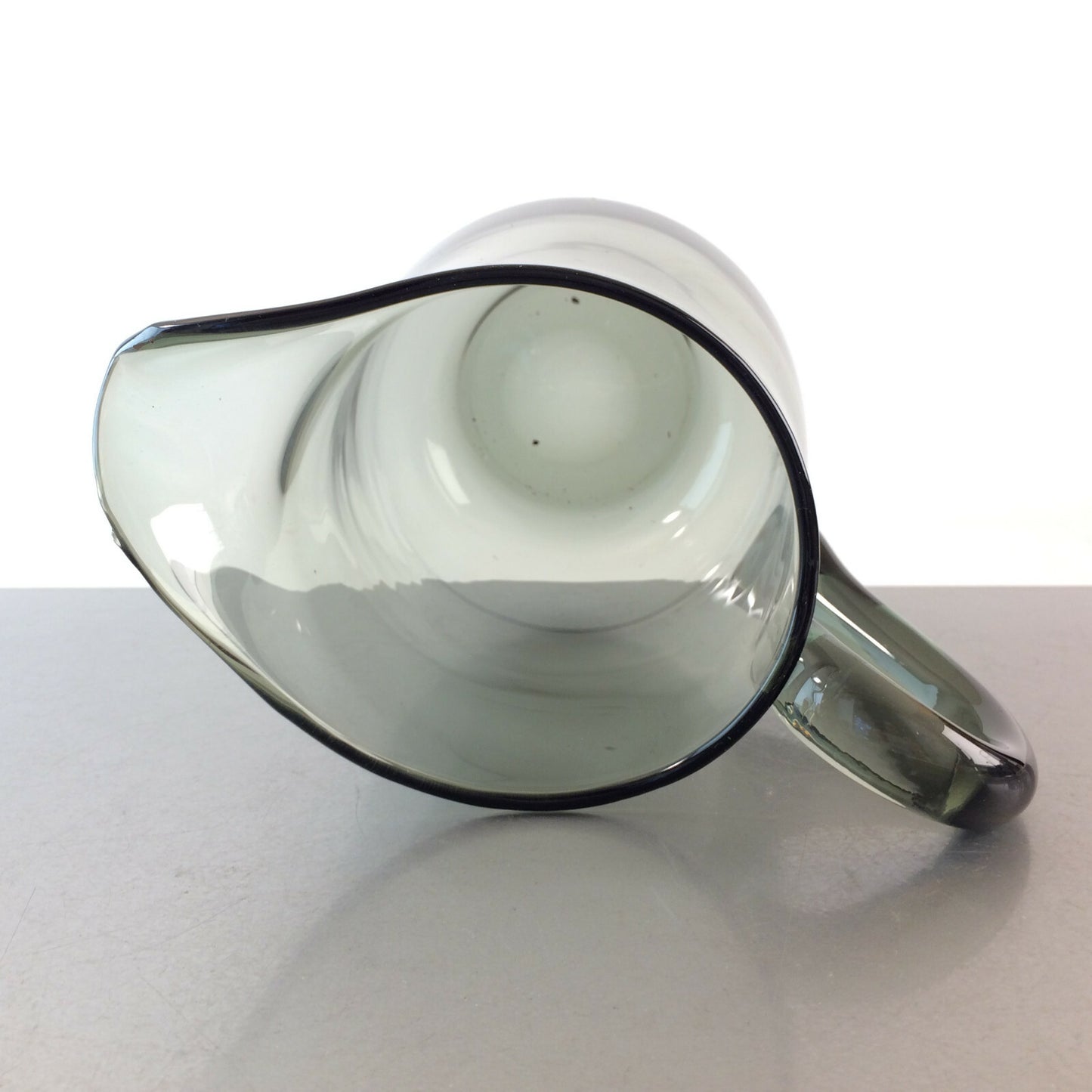 RAUCHGLAS Turmalin Glas Vase Kanne Karaffe VINTAGE 20,5 cm 60er 70er Kanne