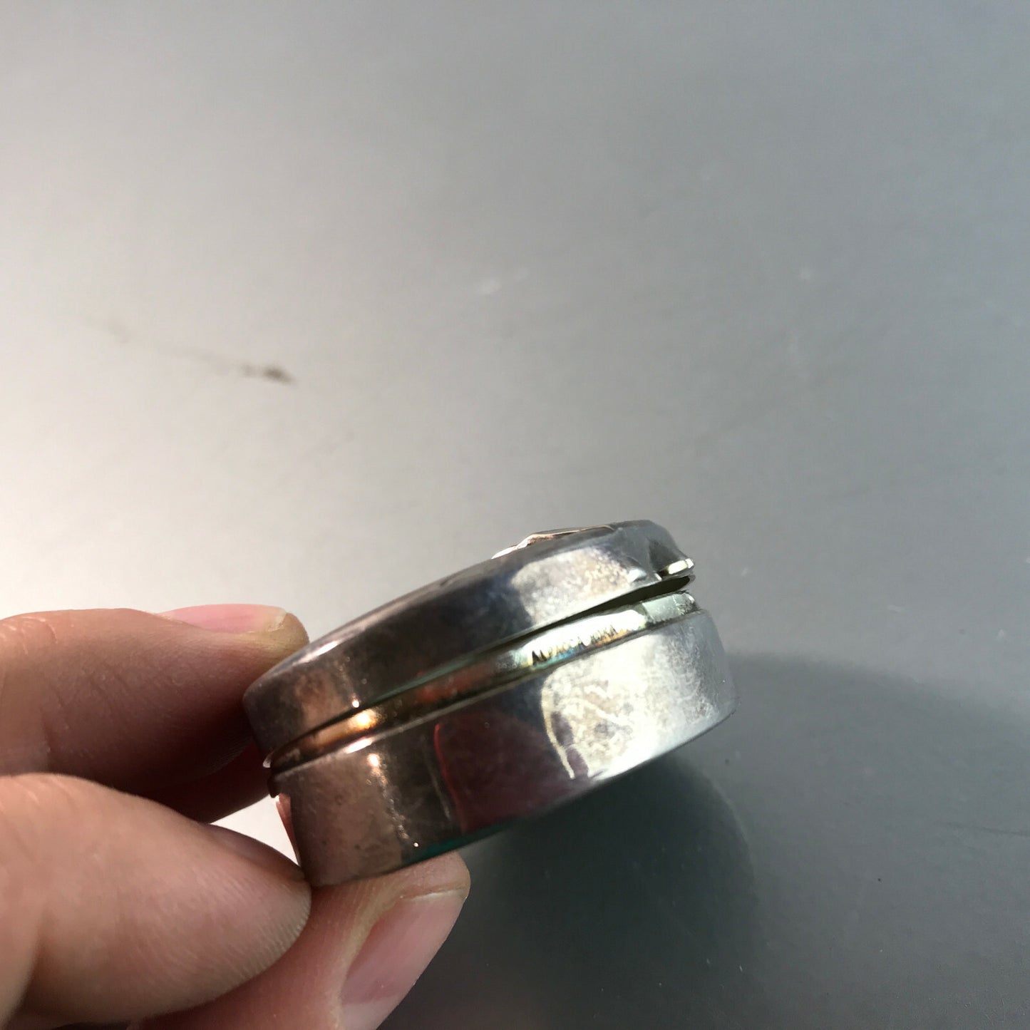 Alpacca HOKA Dose Art Déco 20er 30er Deckeldose silber Metall HK punzier