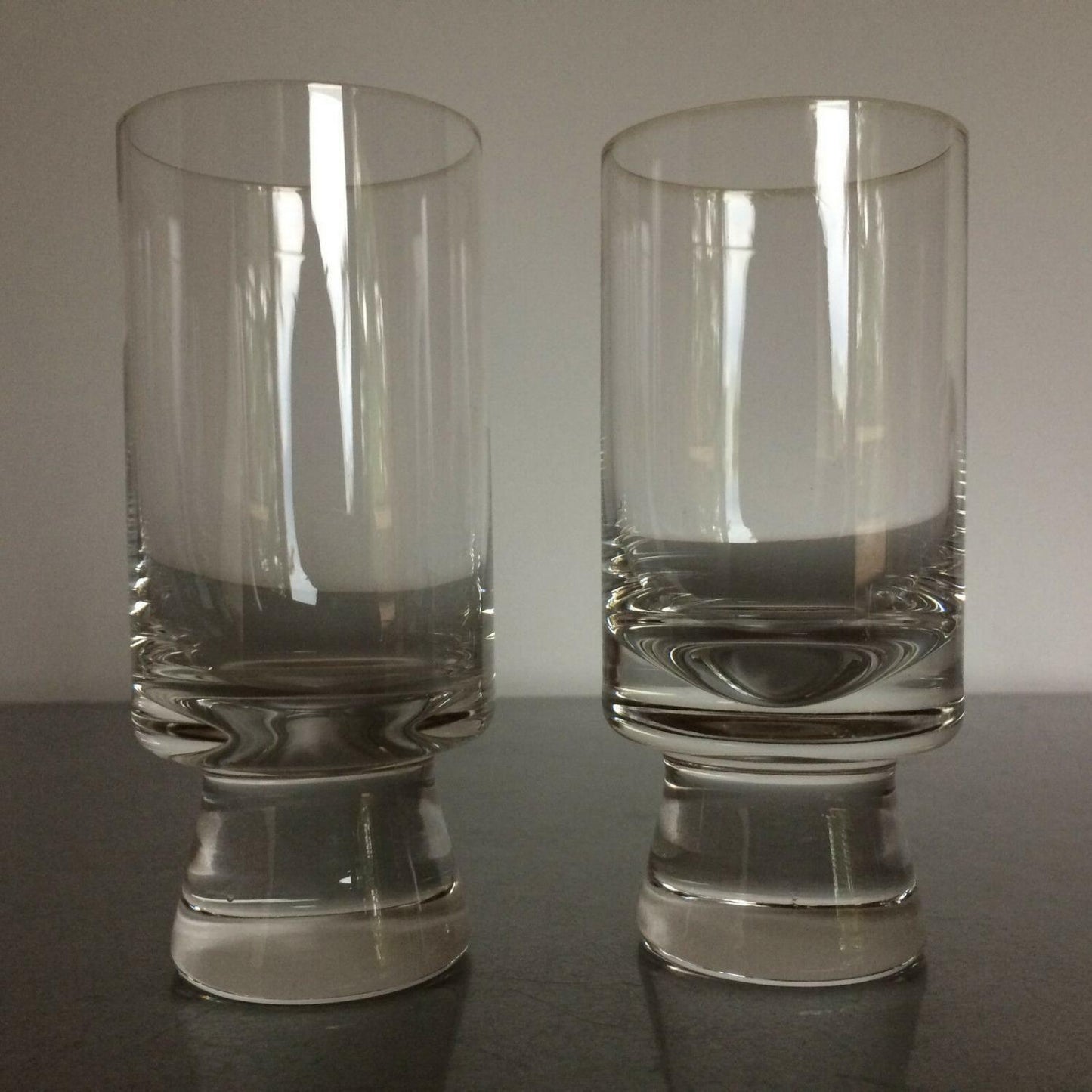 Gläser Set Saftbecher Wassergläser unten Satinato Standfläche 60er 70er