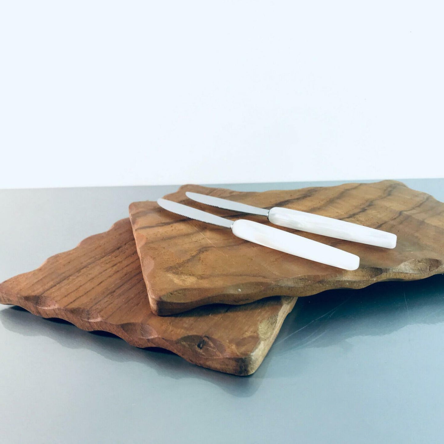 Brettchen Schnittenbrettchen Vesper mit Messer Teak Vintage 50er 60er