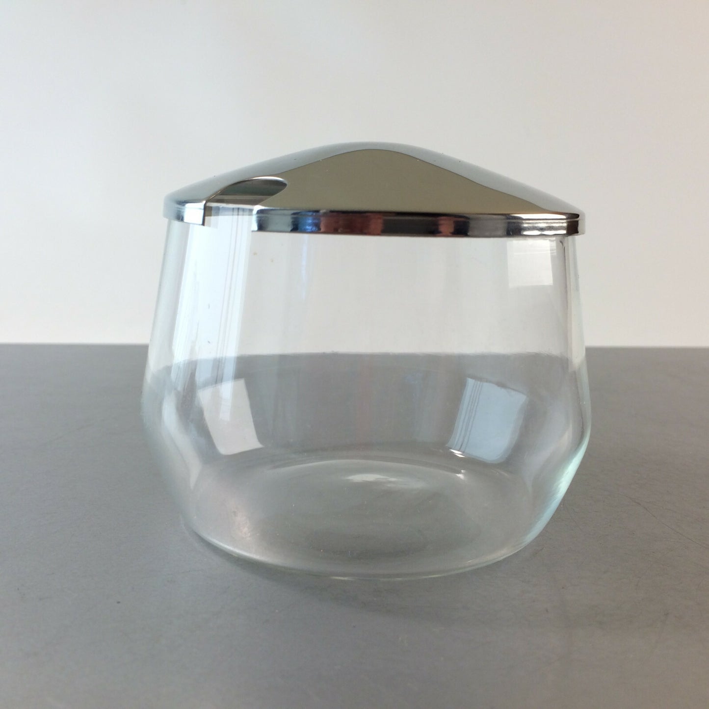 QUIST 60er 70er 6er Deckeldose Dose H 7 cm Edelstahl Glas