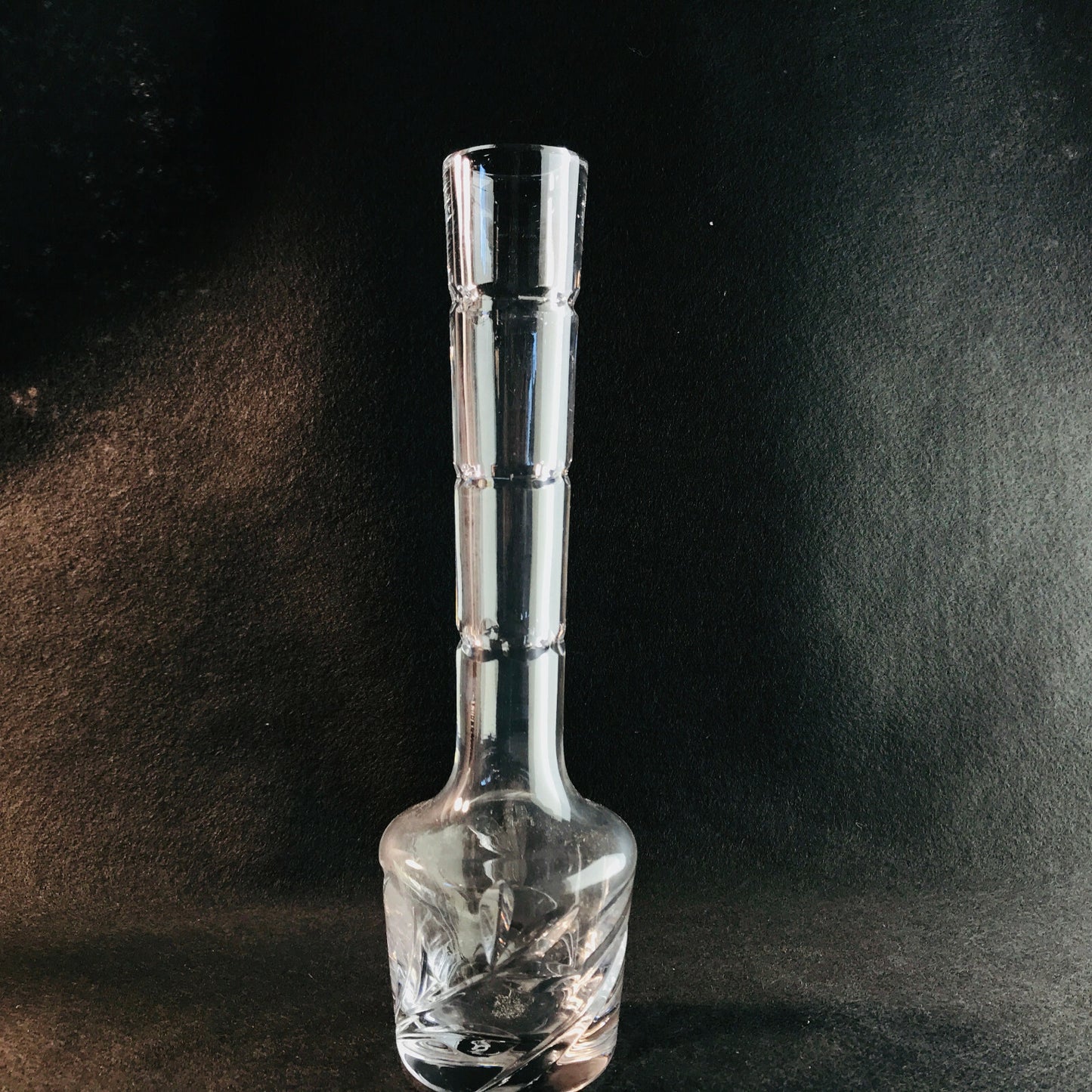 Vase Glas Vintage klar 23 cm 60er MID CENTURY Rosenvase