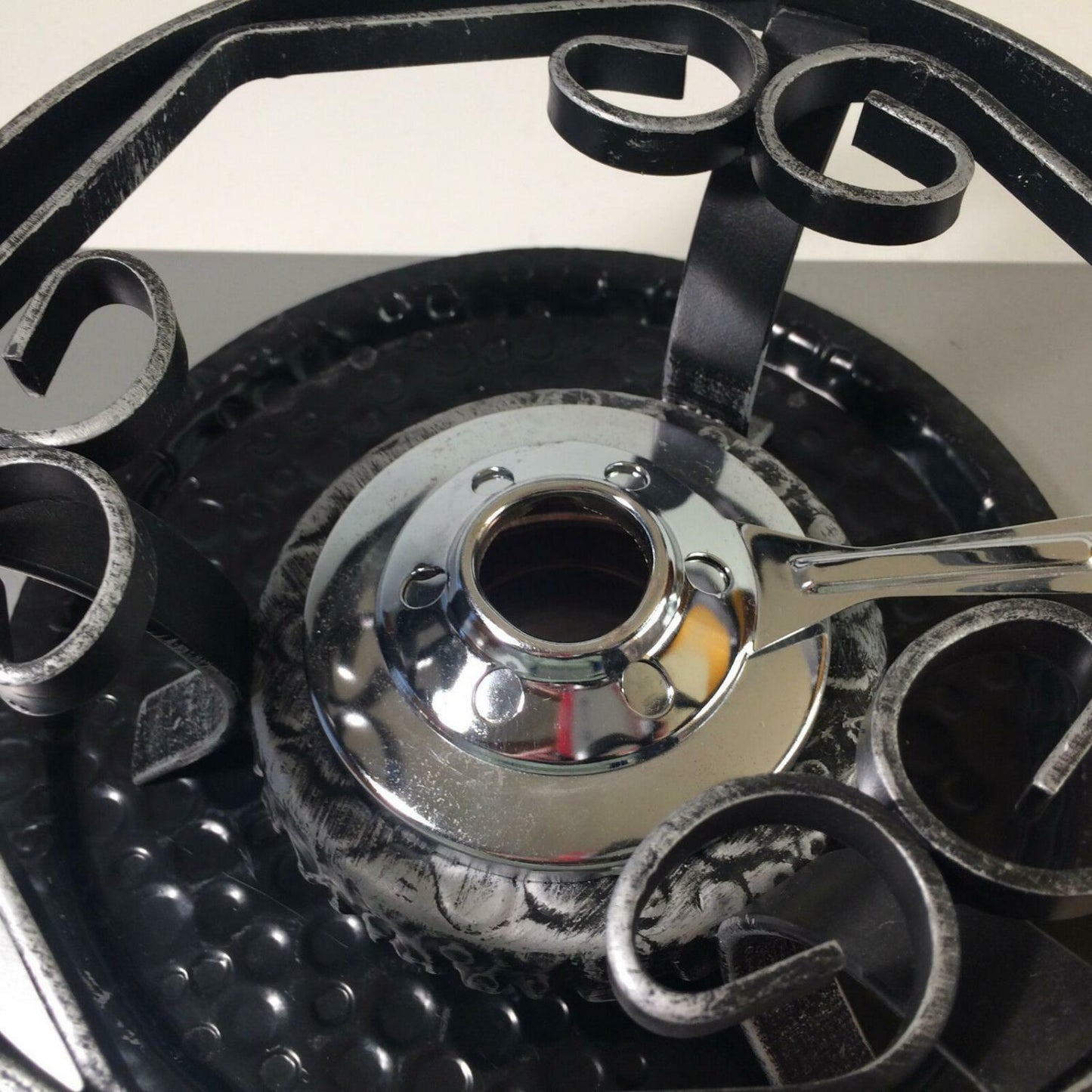 Käsefondue Topf Keramik mit Stövchen Eisen Metall Vintage FONDUE