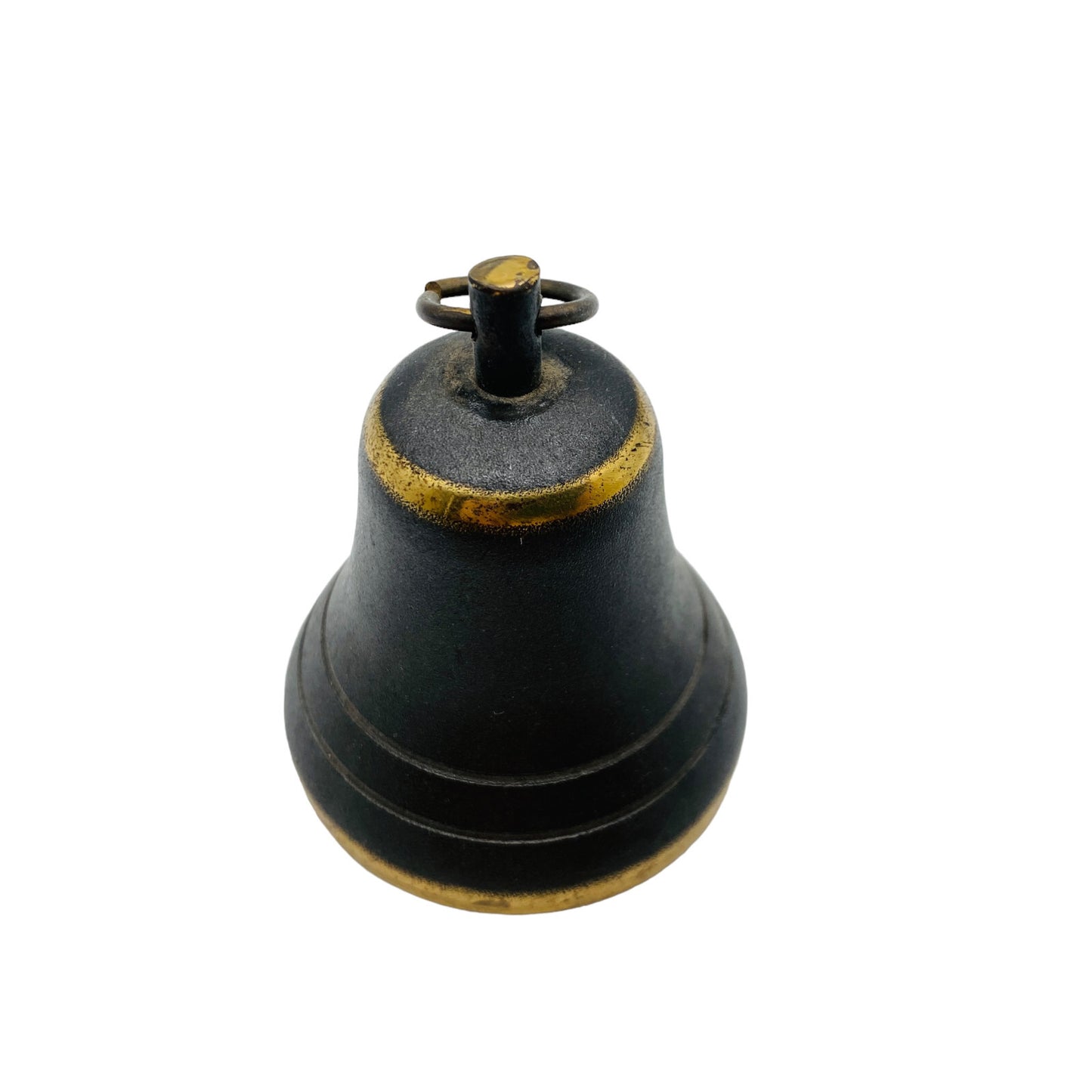 Klingel 60er 70er D 5,5 cm Messing Rezeption Glocke Tischglocke schwarz gold