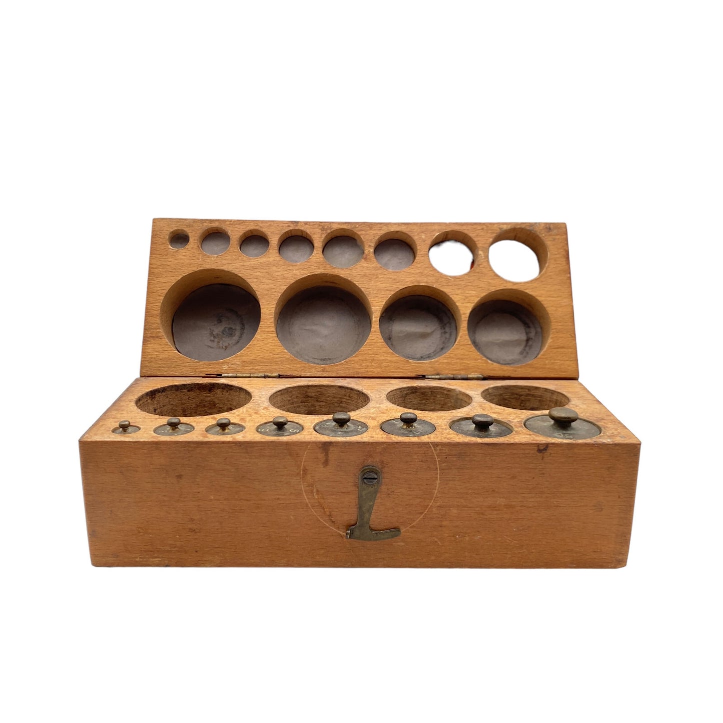 Alte Gewichte Waage 1g 2g 5g 10g 20g 50g unvollständig Holz Box 30er 40er 50er