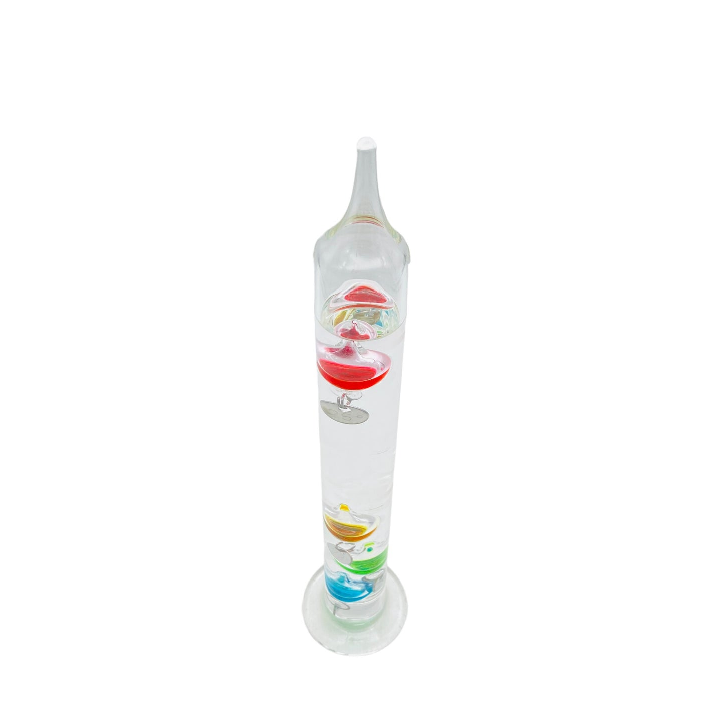 Therometer Glas 19 bis 25 Grad bunte Glaskugeln H 30 cm