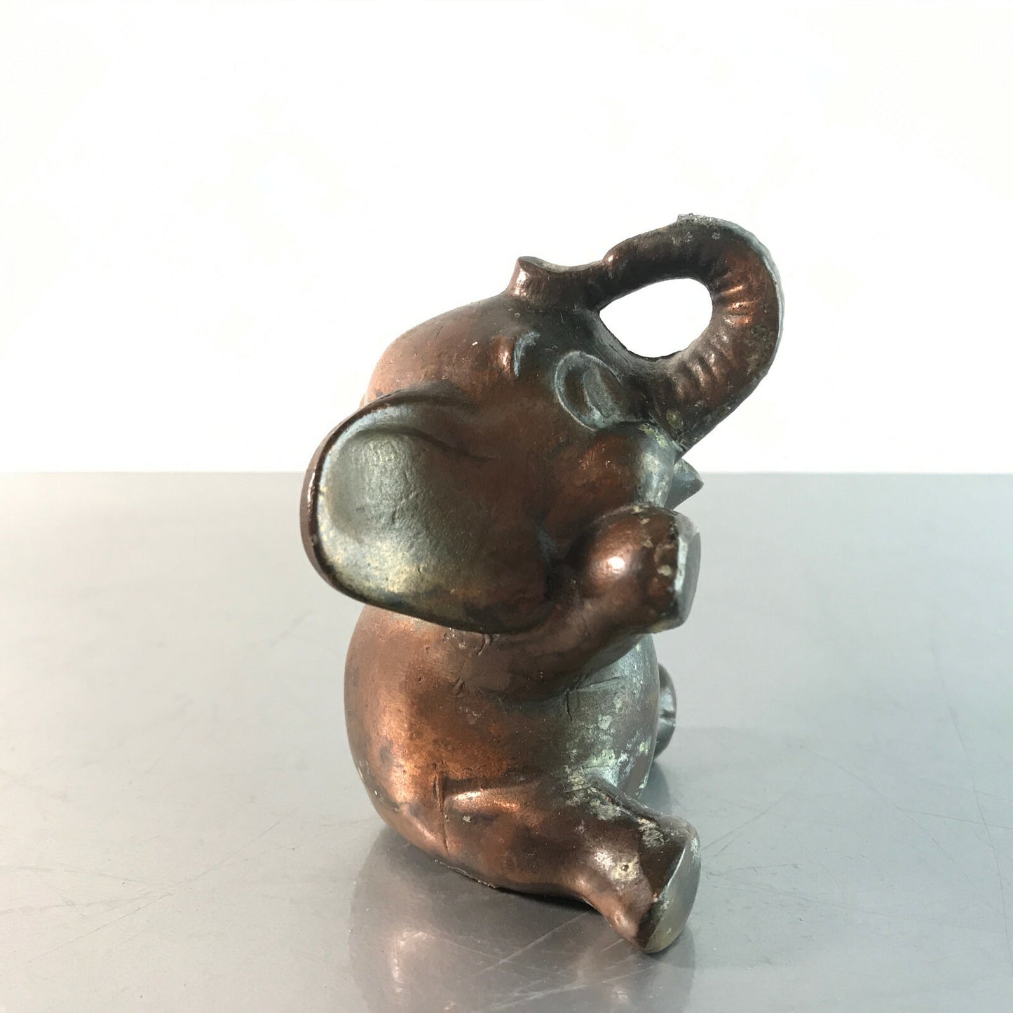 Kerzenhalter KUPFER Figur 60er 50er ELEFANT H 9 cm