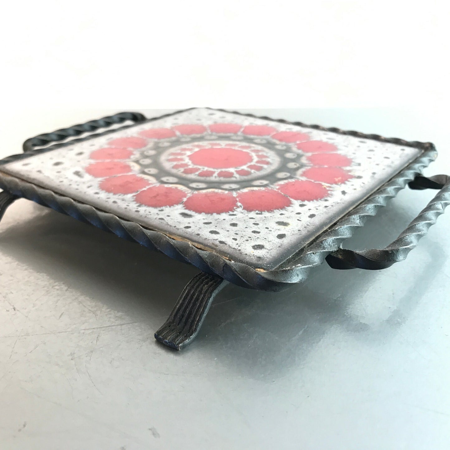 Untersetzer Metall D 21 cm (innen) Kachel 60er 50er Topfuntersetzer