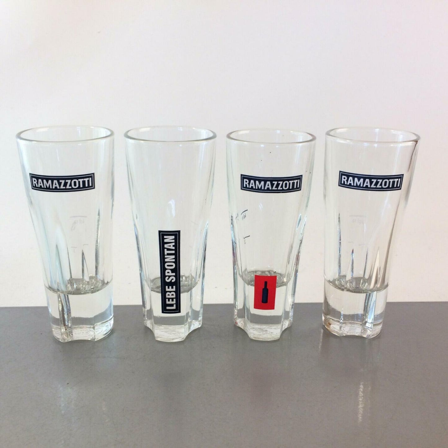 RAMAZZOTTI Gläser Glas Sonderedition H 14 cm 4er - Lebe spontan