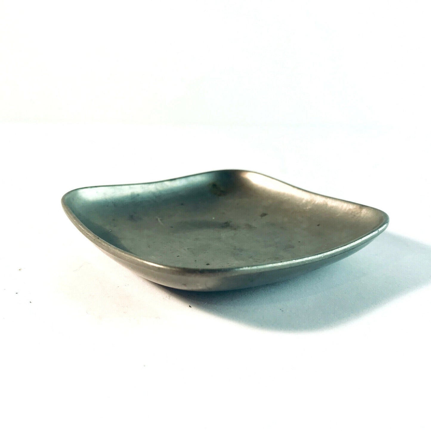 Zinn Schalchen 10 cm eckig rund Schale 50er 60er