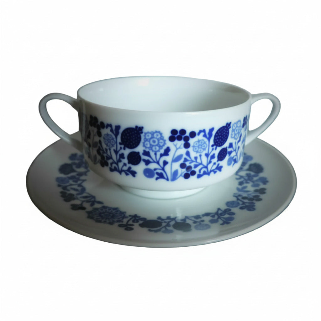 Melitta Schale im 2er Set aus Porzellan in Weiß und Blau, Design von Jupp Ernst, 1950er/1960er Jahre