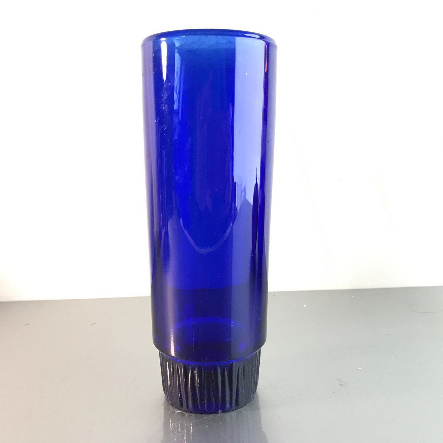 Vintage Vase Glas 60er 70er blau VEB 15 cm MID CENTURY