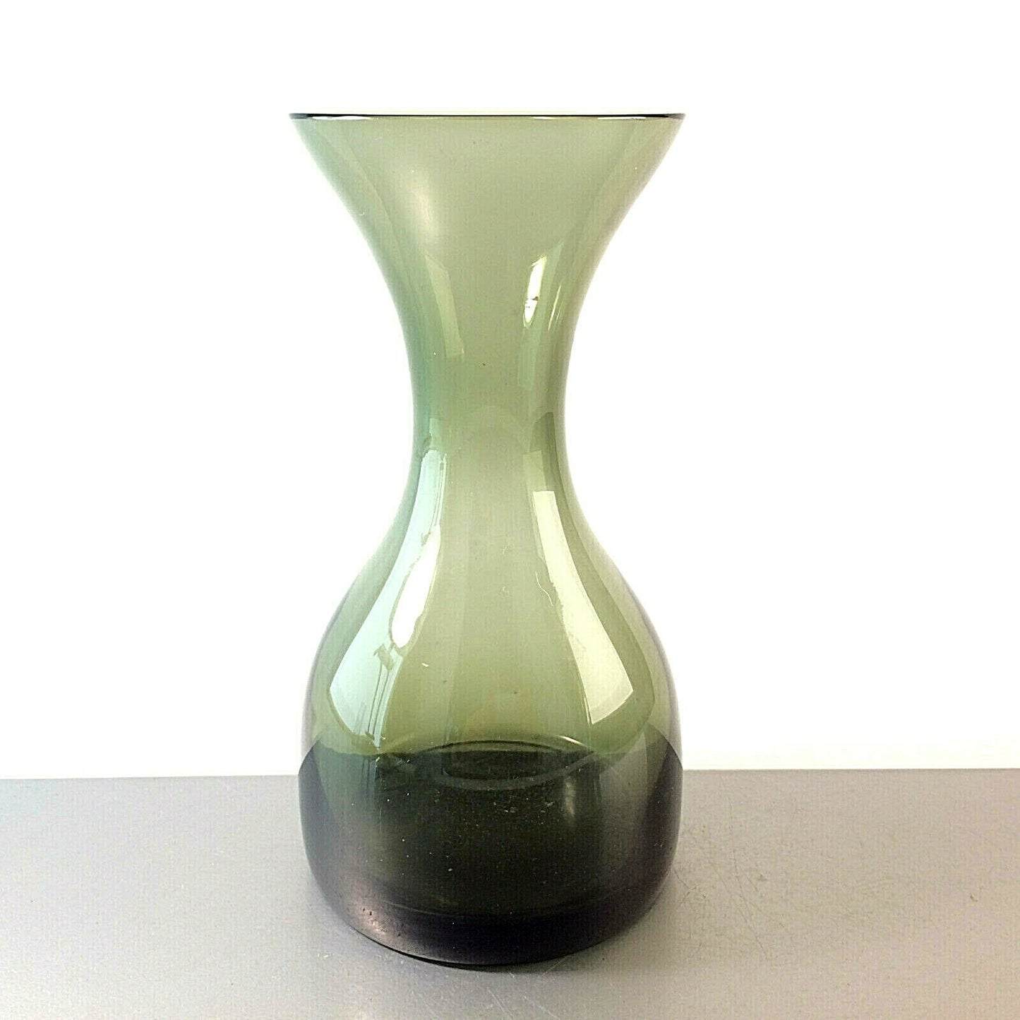 Vintage Rauchglas Vase 50er 60er 19,2 cm MID CENTURY Glas-
