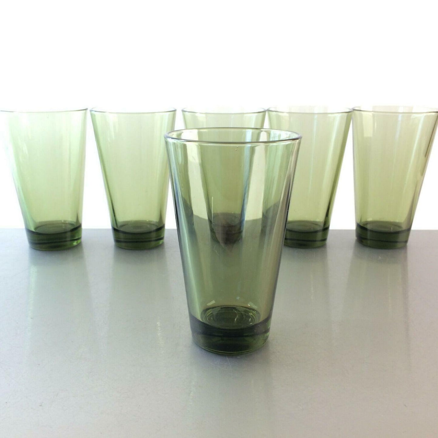 Wassergläser 6er SET 50er 60er Gläser 13 cm Rauchglas VINTAGE Glas