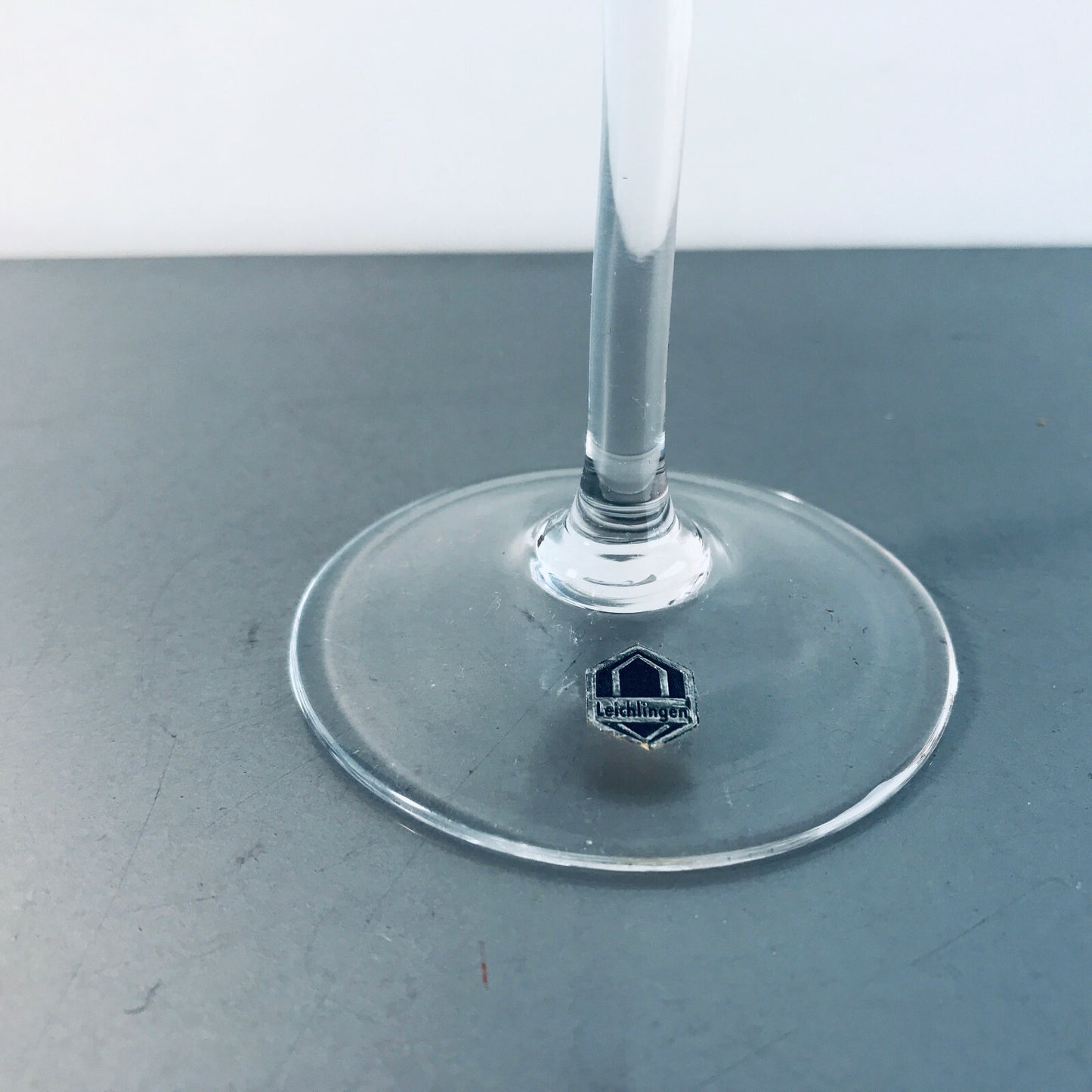 LEICHLINGER Vase Pokal Schale 50er GRAL Glas blau 20 cm