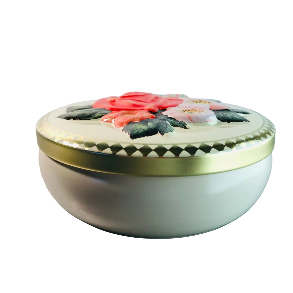 Weitere Produktansicht – Runde Blechdose mit Rosenmotiv, 13,5cm Durchmesser