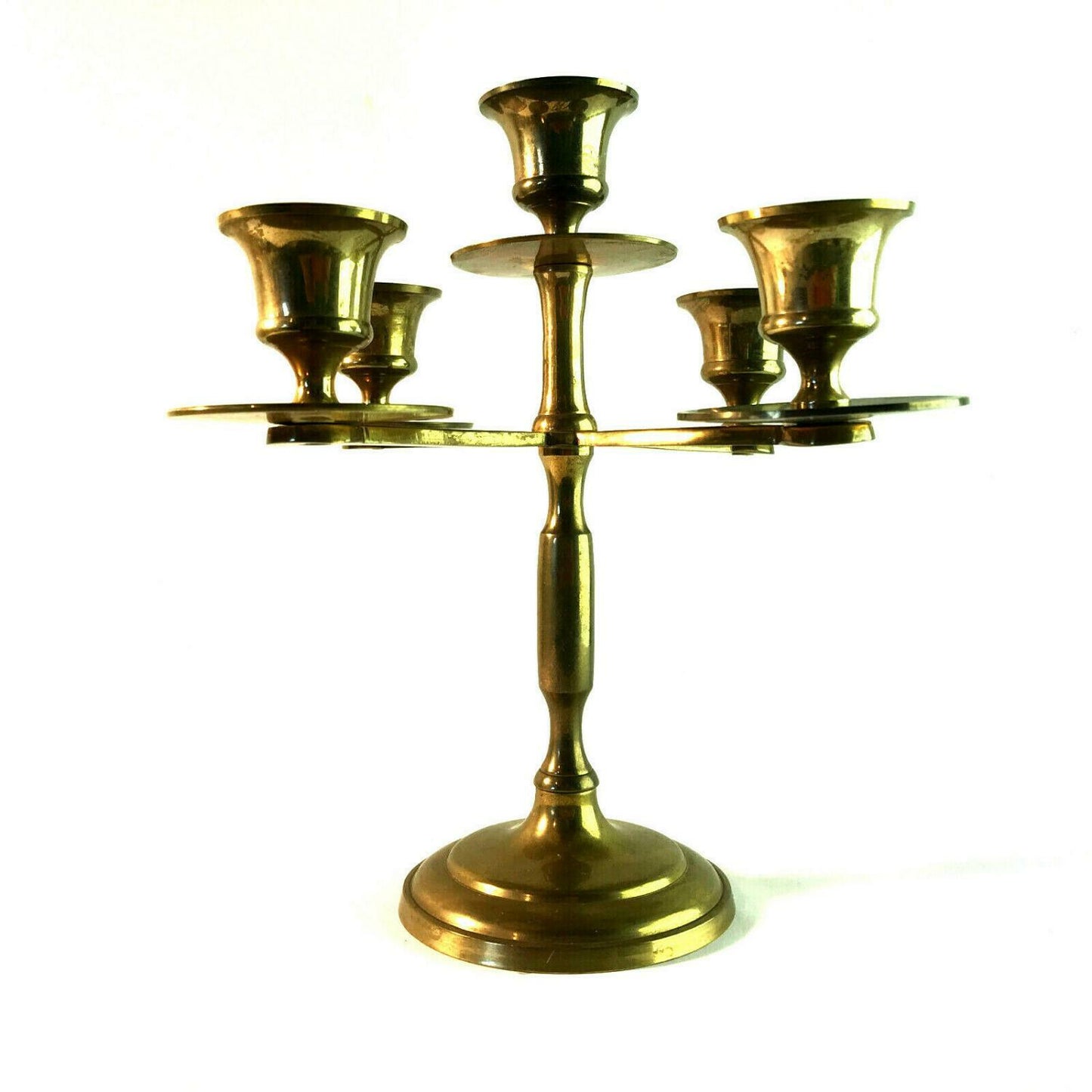 Kronleuchter Kerzenständer MESSING Kerzenhalter mit H 20 cm 60er Vintage