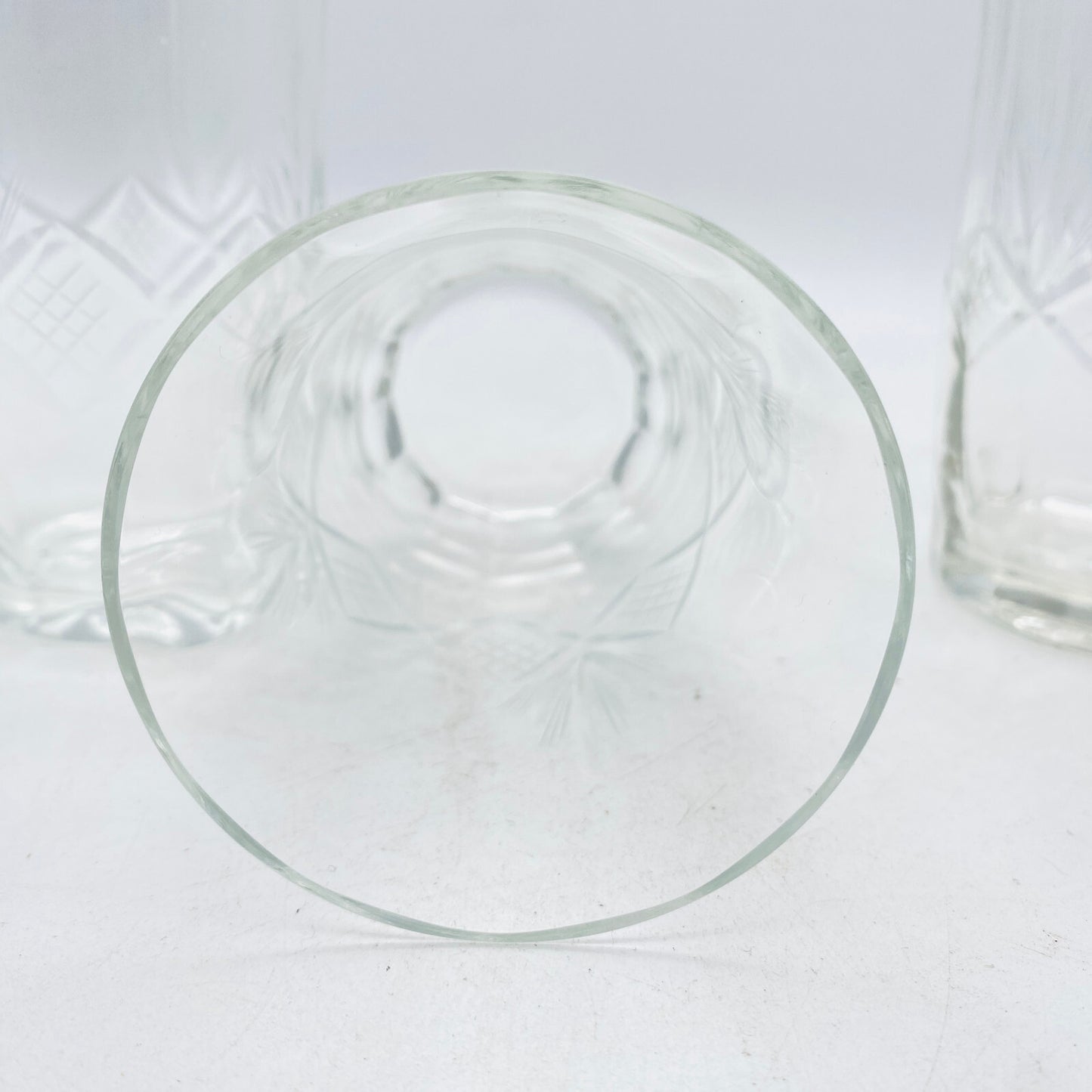 Wassergläser 910,3cm - 3 er Set - beschliffen Schliff Rauten 70er 60er Gläser