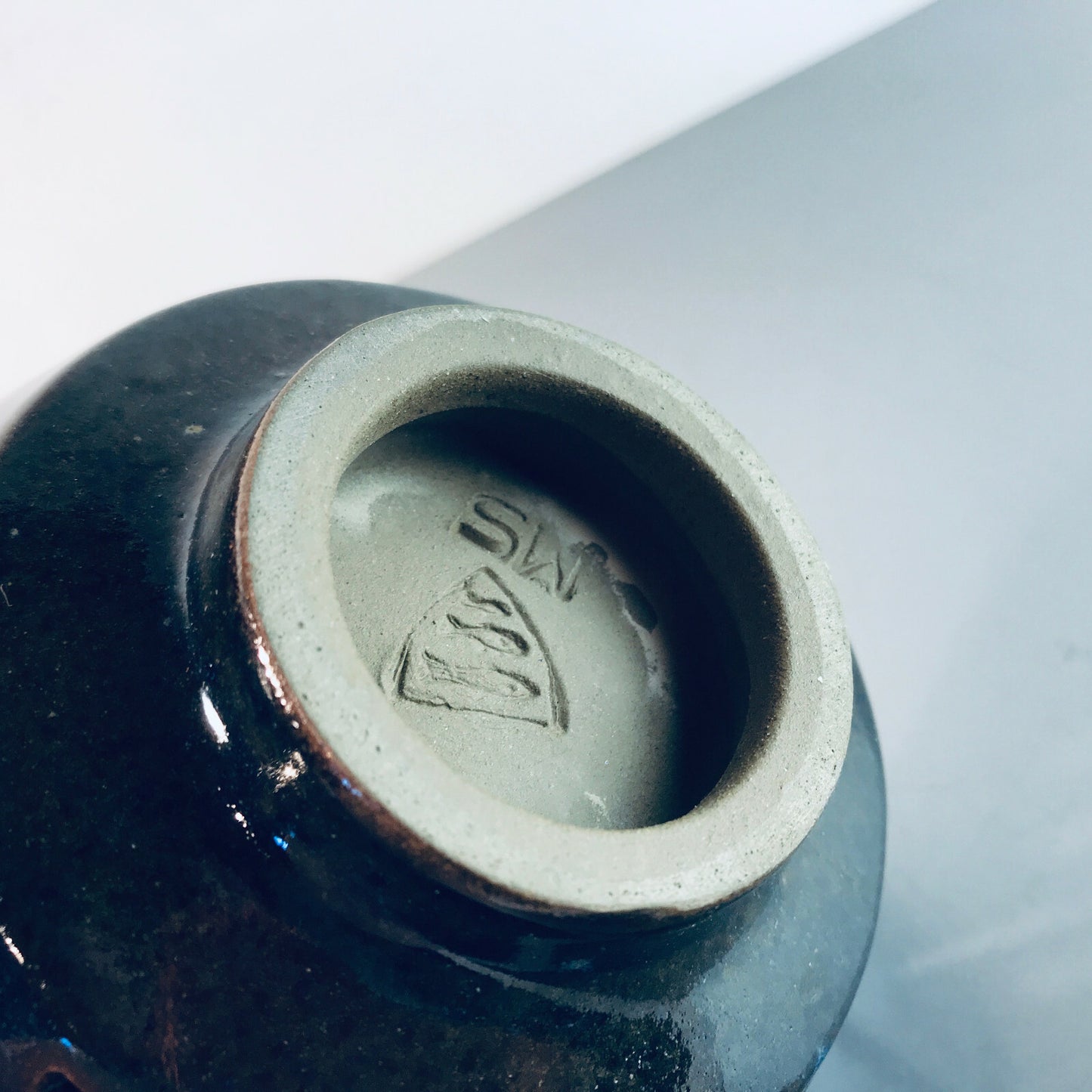 Schälchen Vintage Keramik blau Schalen Konfekt MID CENTURY mit Durchbruch