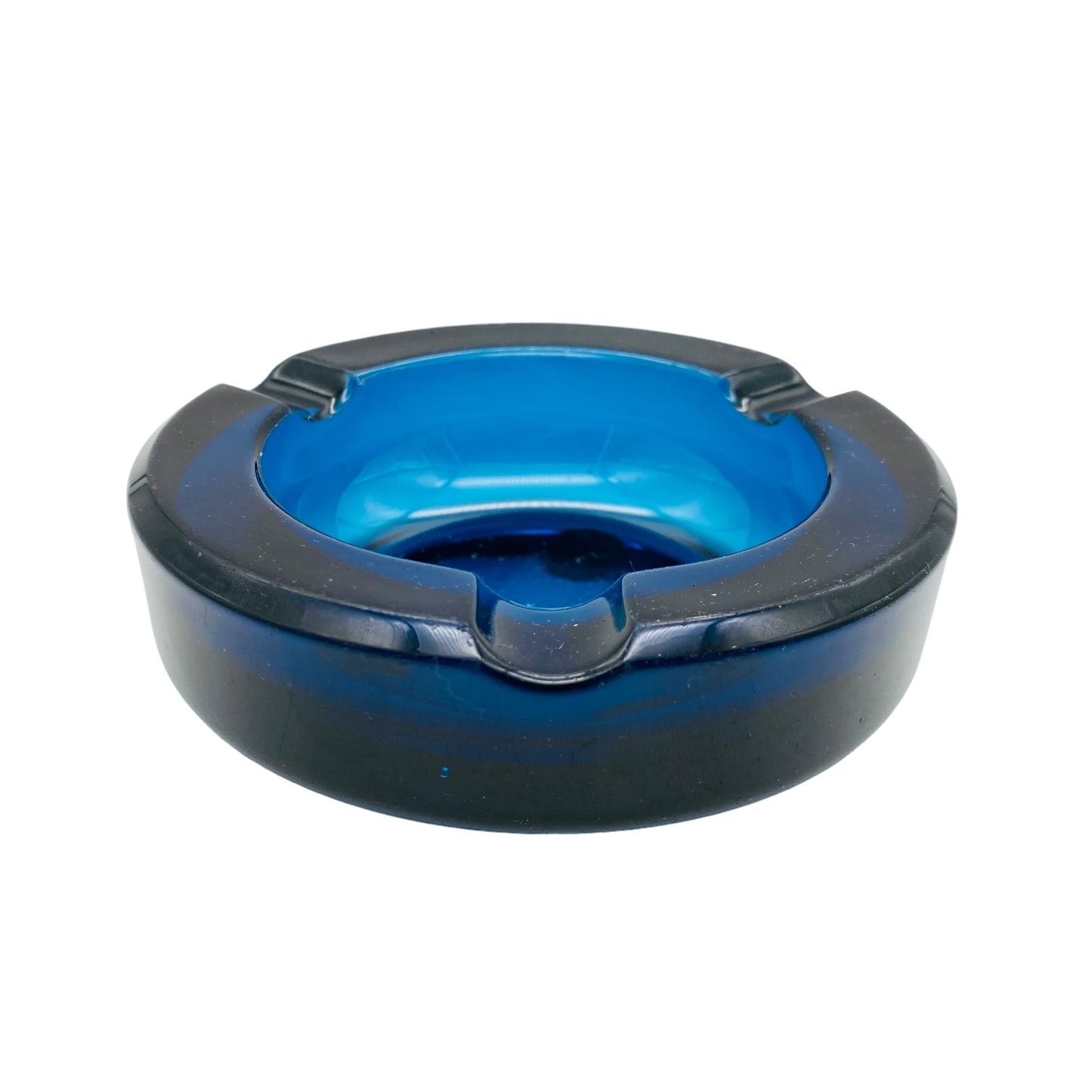 Aschenbecher blau glas 60er 70er Jahre Ascher Mid Century Lounge