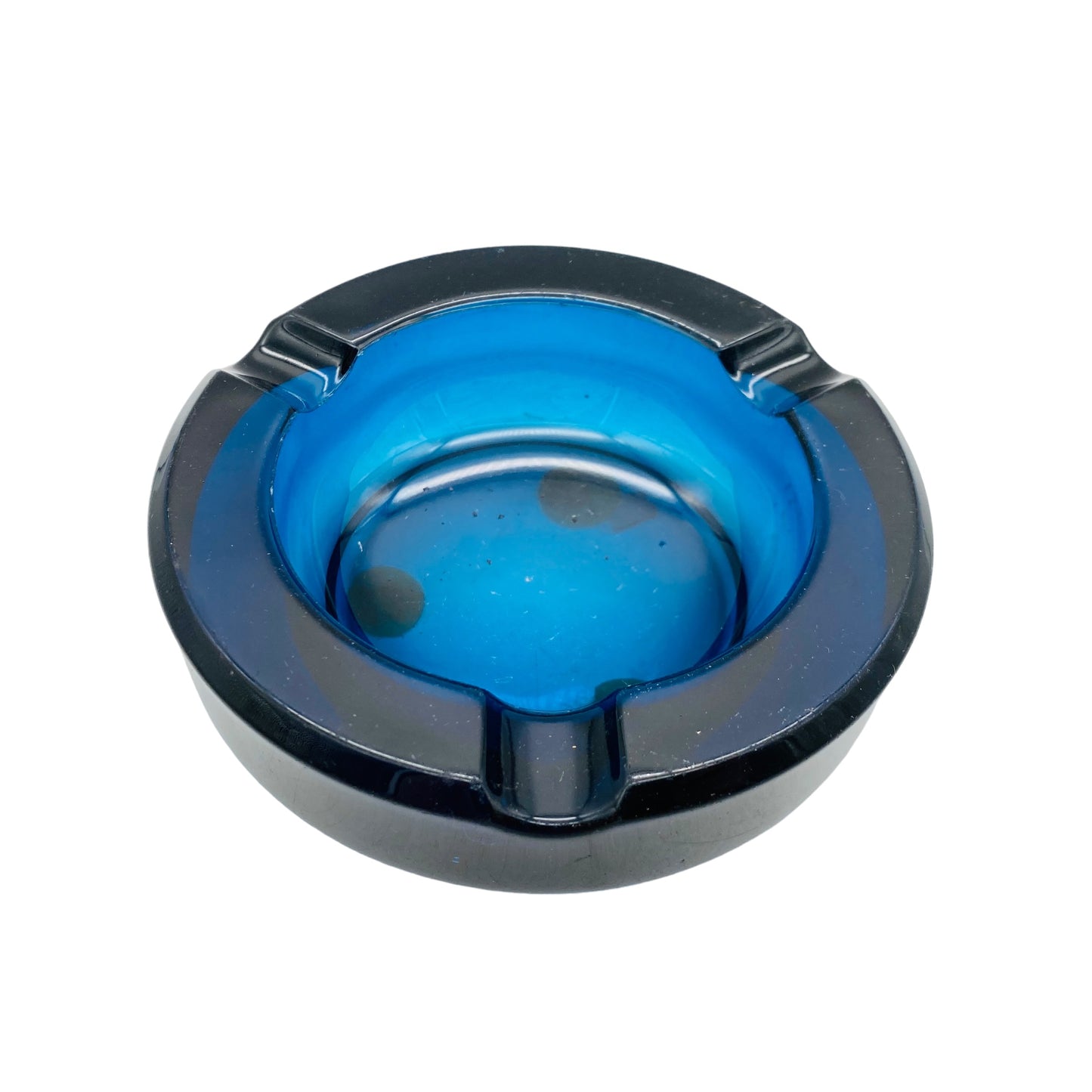 Aschenbecher blau glas 60er 70er Jahre Ascher Mid Century Lounge