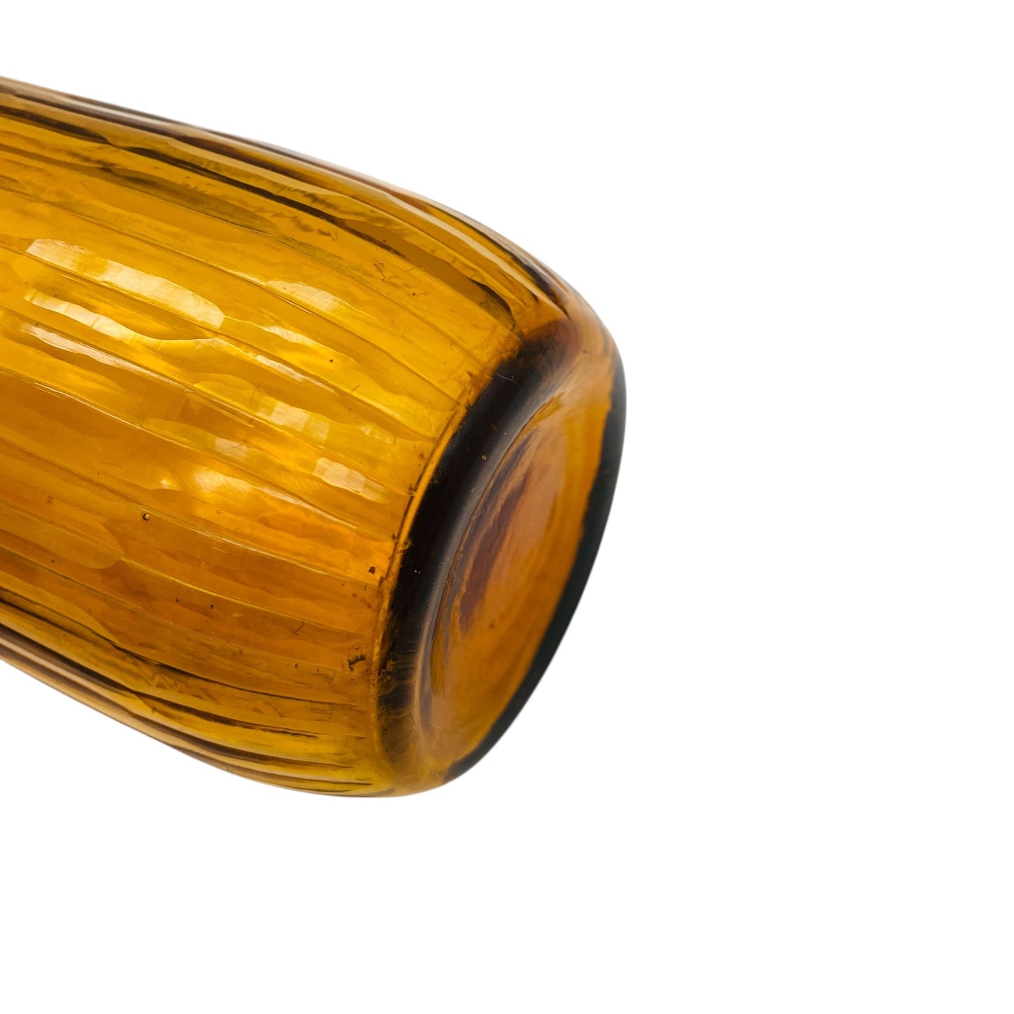 Bernstein farbene Glasvase 60er 70er Jahre Mid Century Lounge Blumenvase glas braun