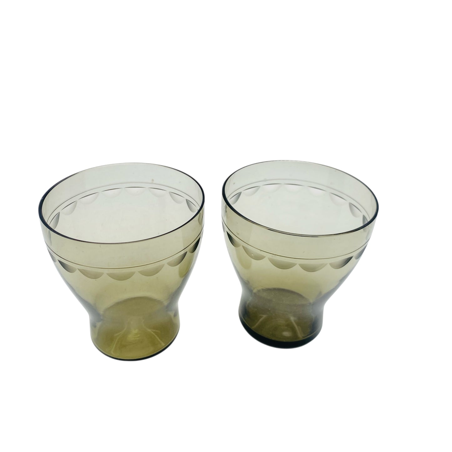 Beschliffene Gläser Rauchglas 1960er Jahre Mid Century Lounge Wassergläser