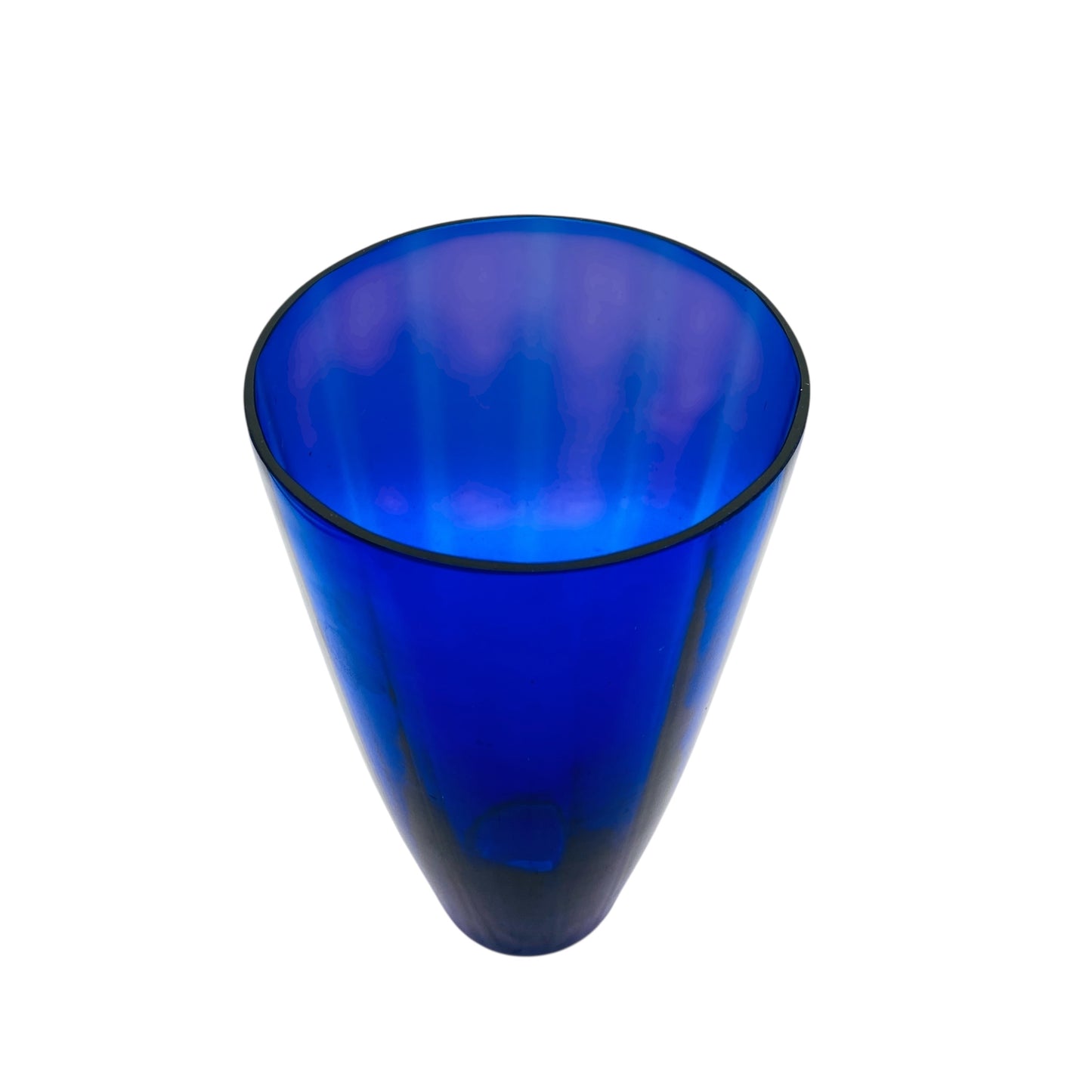Blaue Glasvase im modernen Mid Century Design 60er 70er Jahre Glas Vase