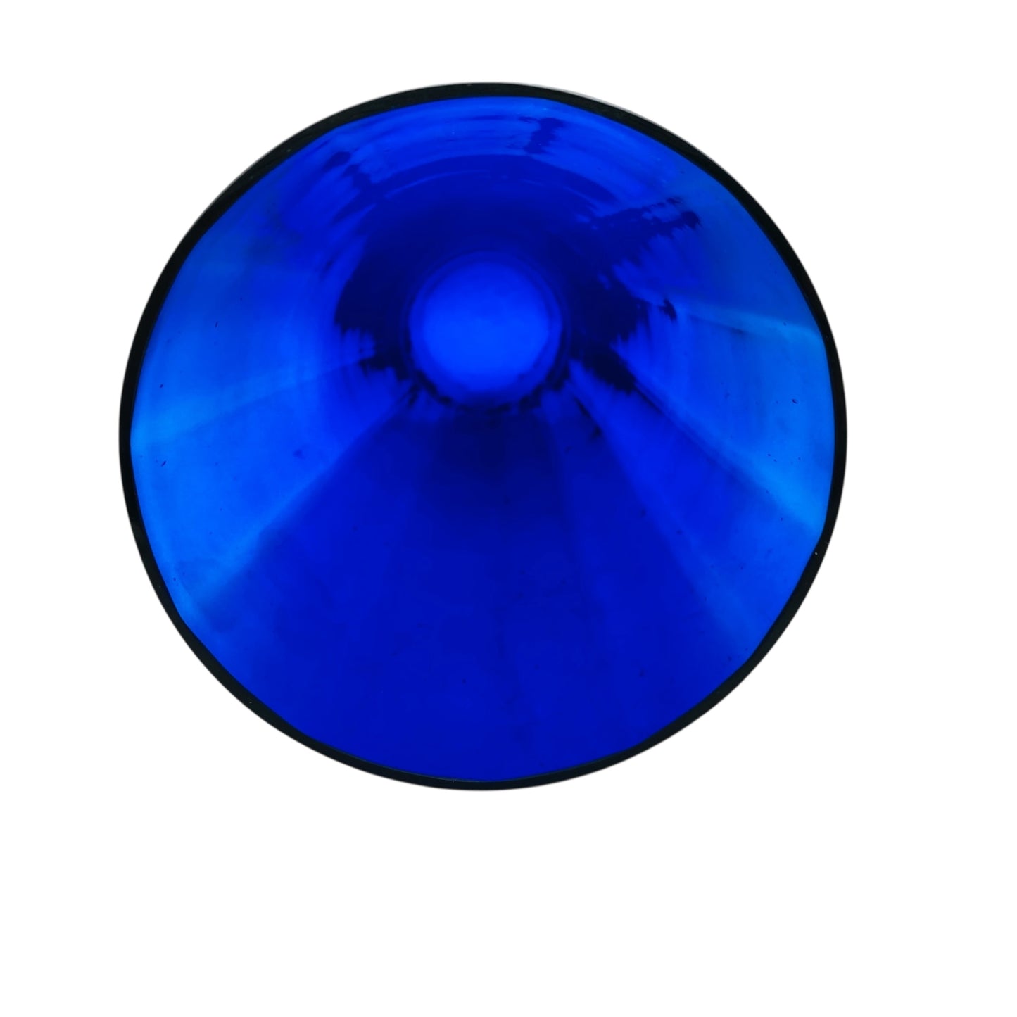Blaue Glasvase im modernen Mid Century Design 60er 70er Jahre Glas Vase
