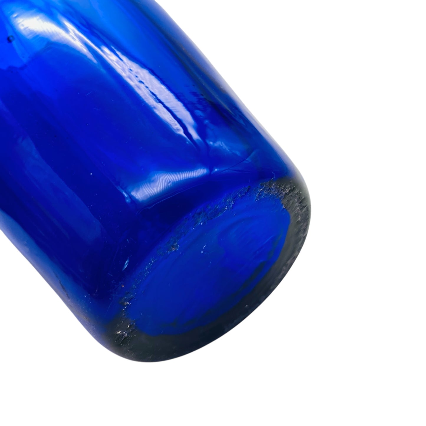 Blaue Glasvase im modernen Mid Century Design 60er 70er Jahre Glas Vase