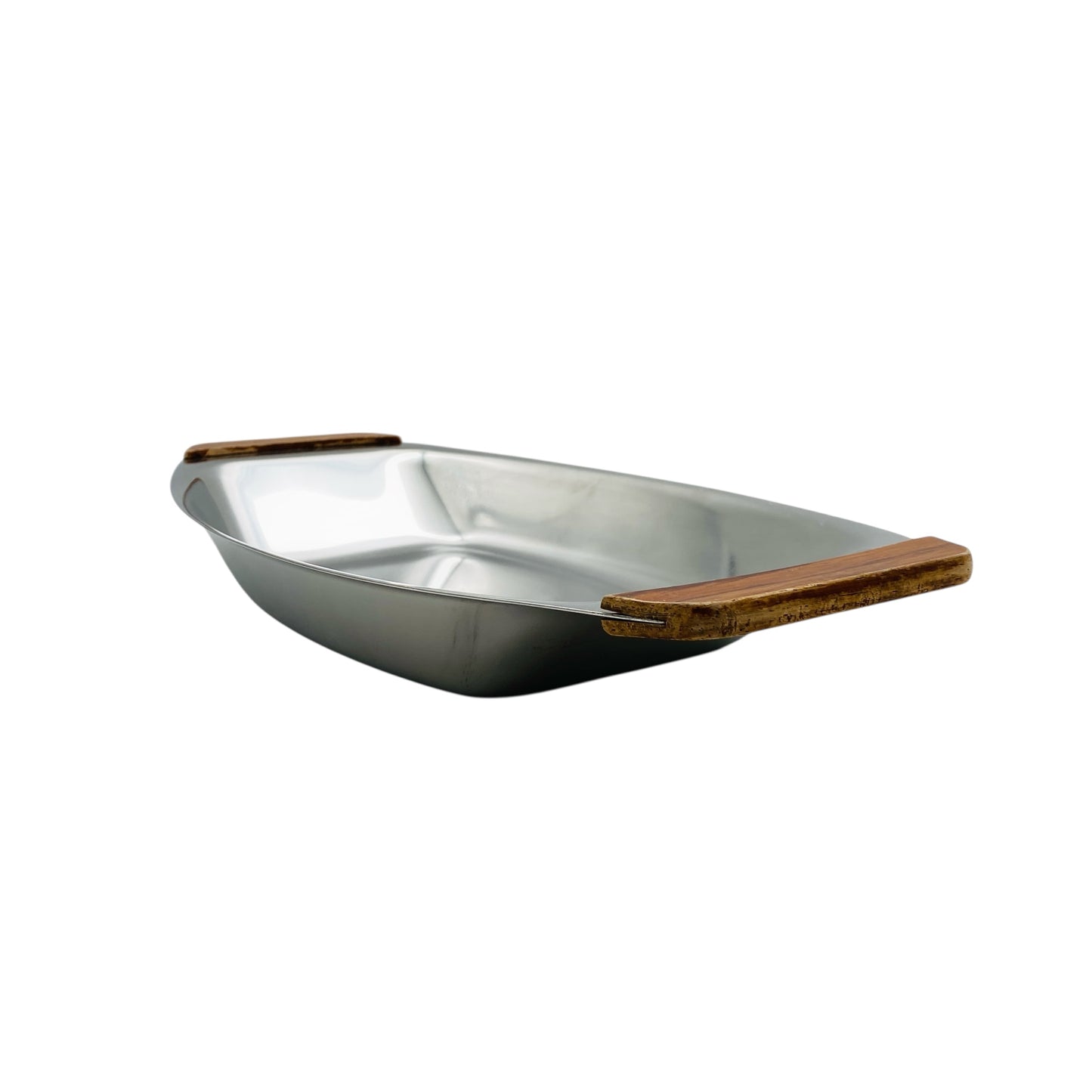 Braun & Kemmler Schale Edelstahl Holz Obstschale 60er 70er Jahre Haushalt Küche