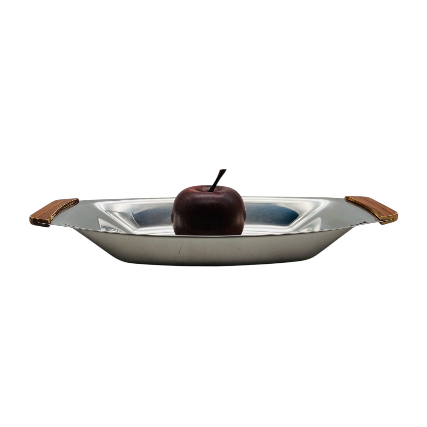 Braun & Kemmler Schale Edelstahl Holz Obstschale 60er 70er Jahre Haushalt Küche