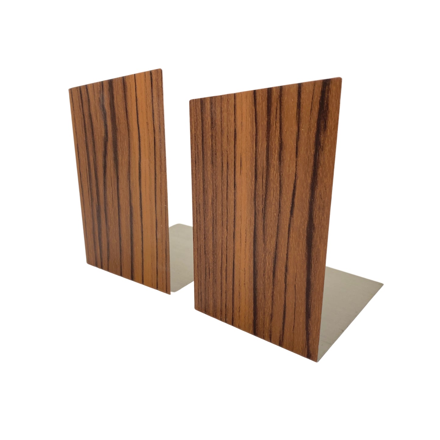 Bücherstützen Metall Holz Optik 60er 70er Jahre Vintage Bücherhalter