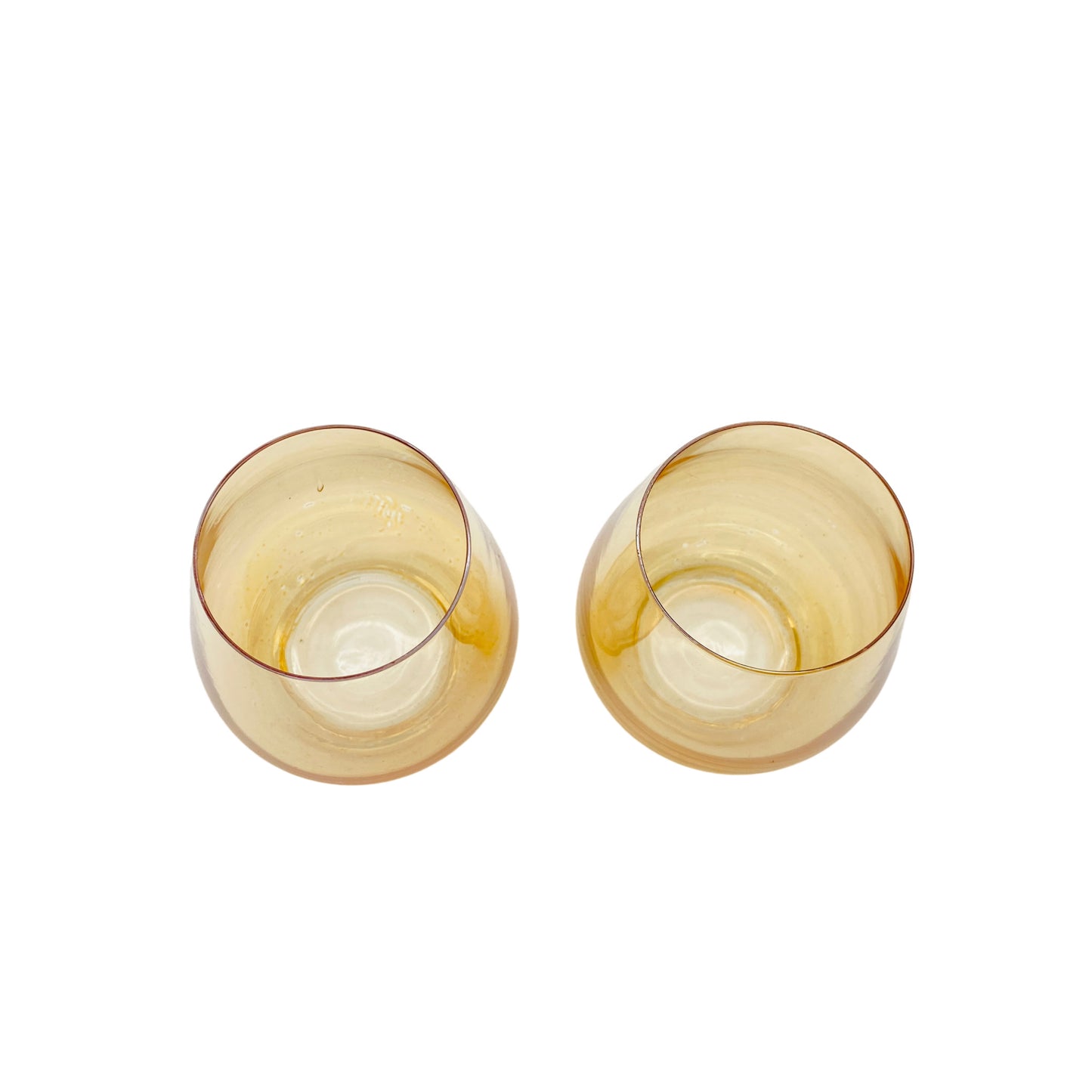 Cognacgläser irisierend Mid Century Likörgläser 50er 60er gelb