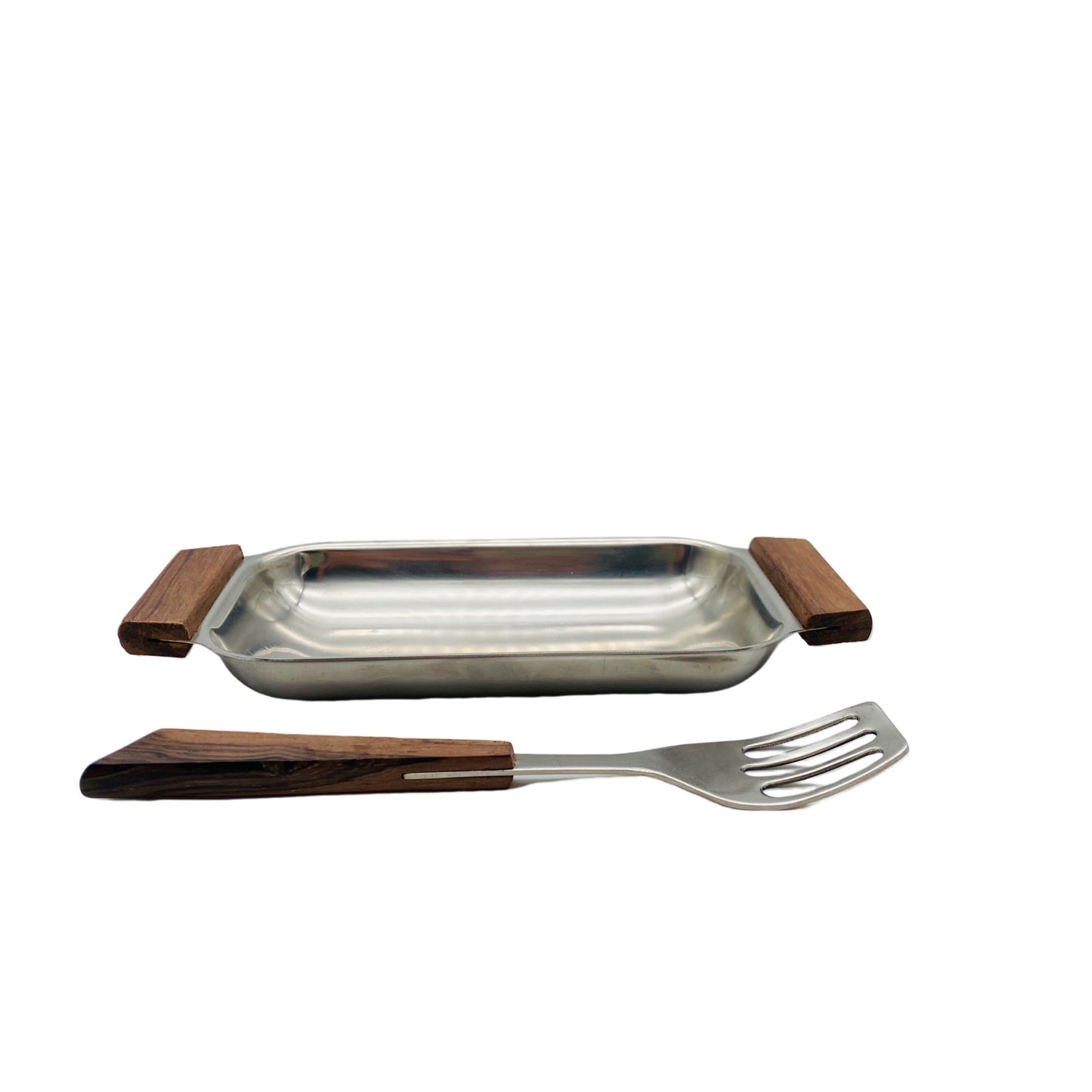 DENMARK Edelstahl Sardinen Schale mit Gabel Mid Century 60er Jahre