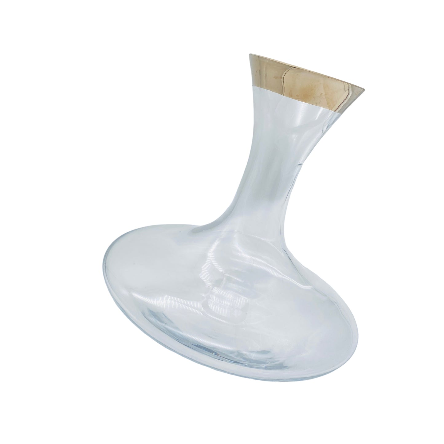 Dekanter Karaffe Rotwein Glas Silberrand 70er 80er Vintage