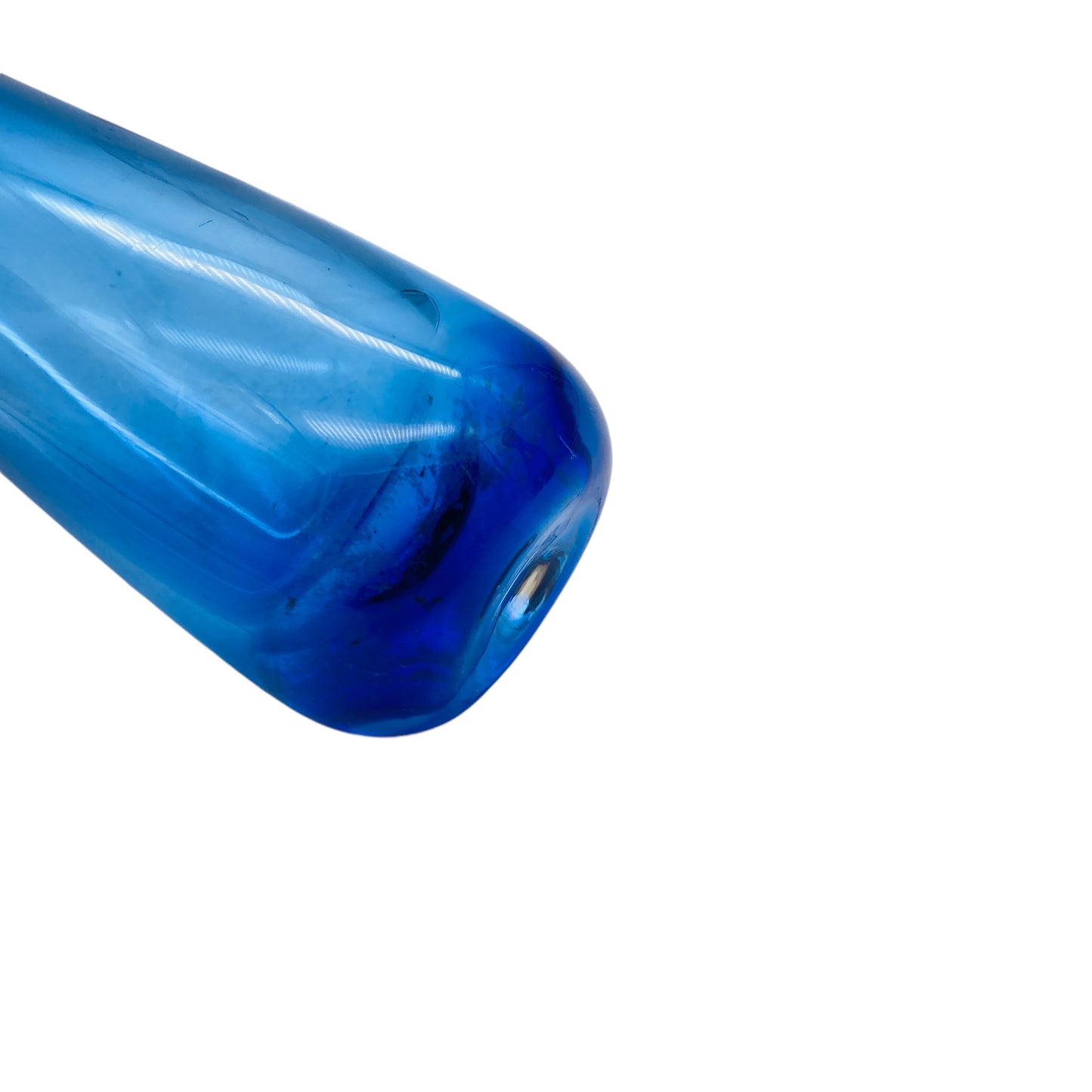 Dekorative Vintage Vase blau transparent 60er 70er Jahre Deko