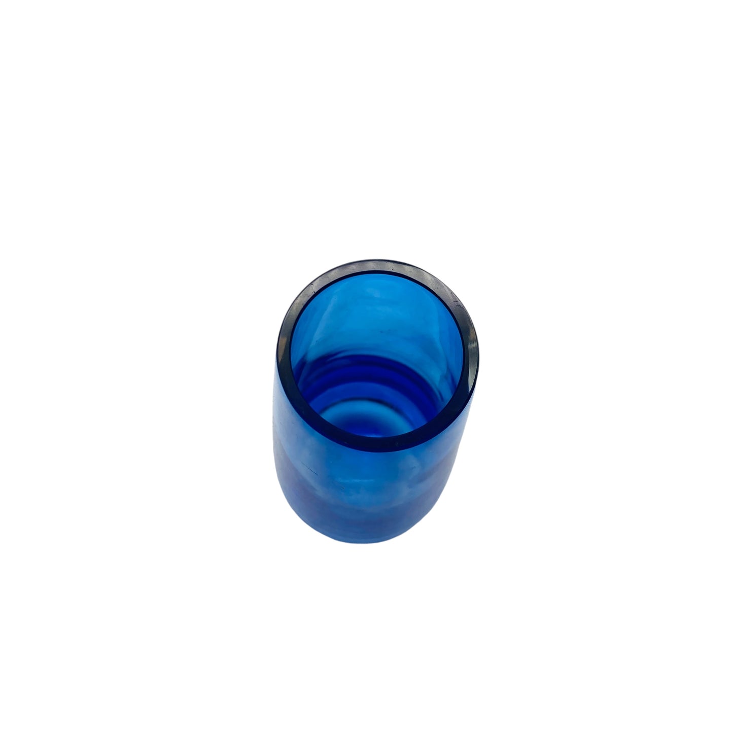 Dekorative Vintage Vase blau transparent 60er 70er Jahre Deko