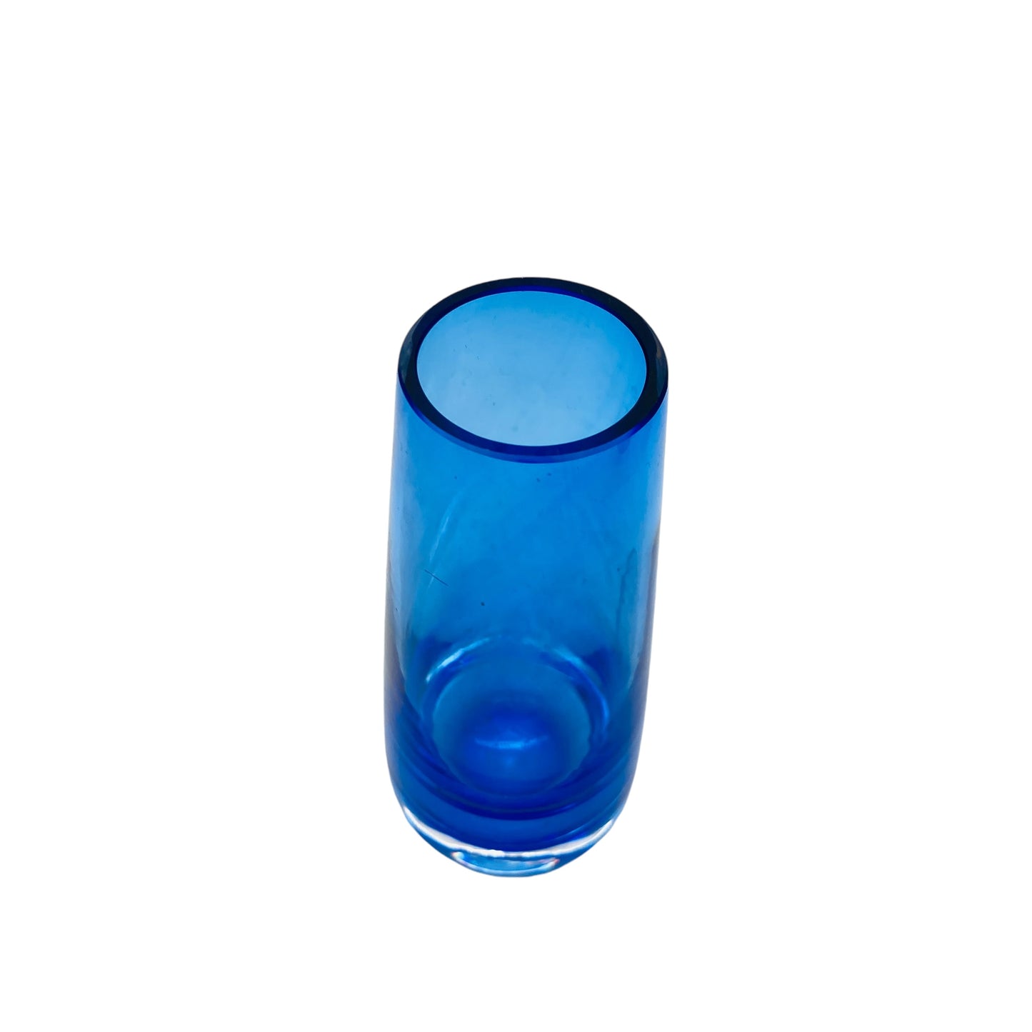 Dekorative Vintage Vase blau transparent 60er 70er Jahre Deko