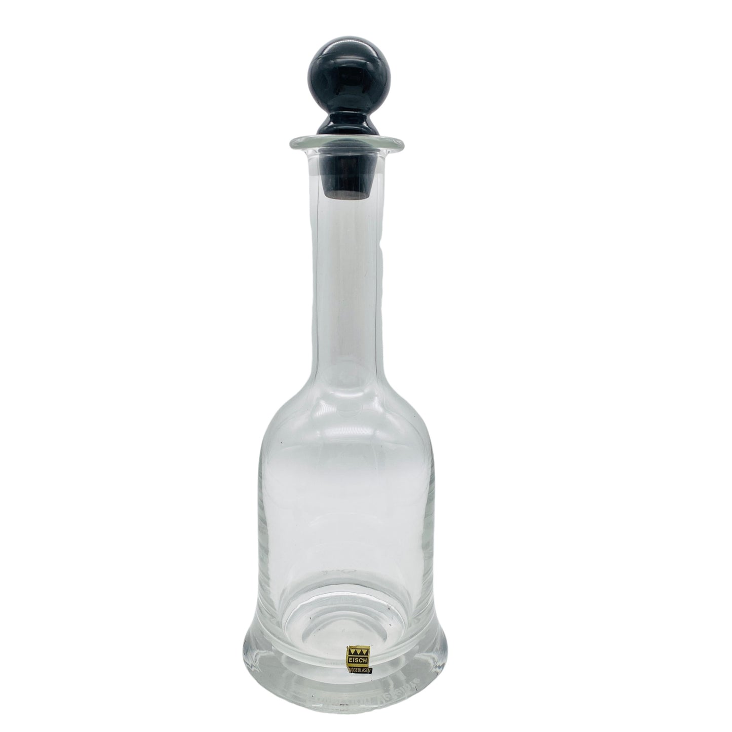 EISCH Karaffe Flasche mit Stopfen schwarz 70er 80er Vintage Glas
