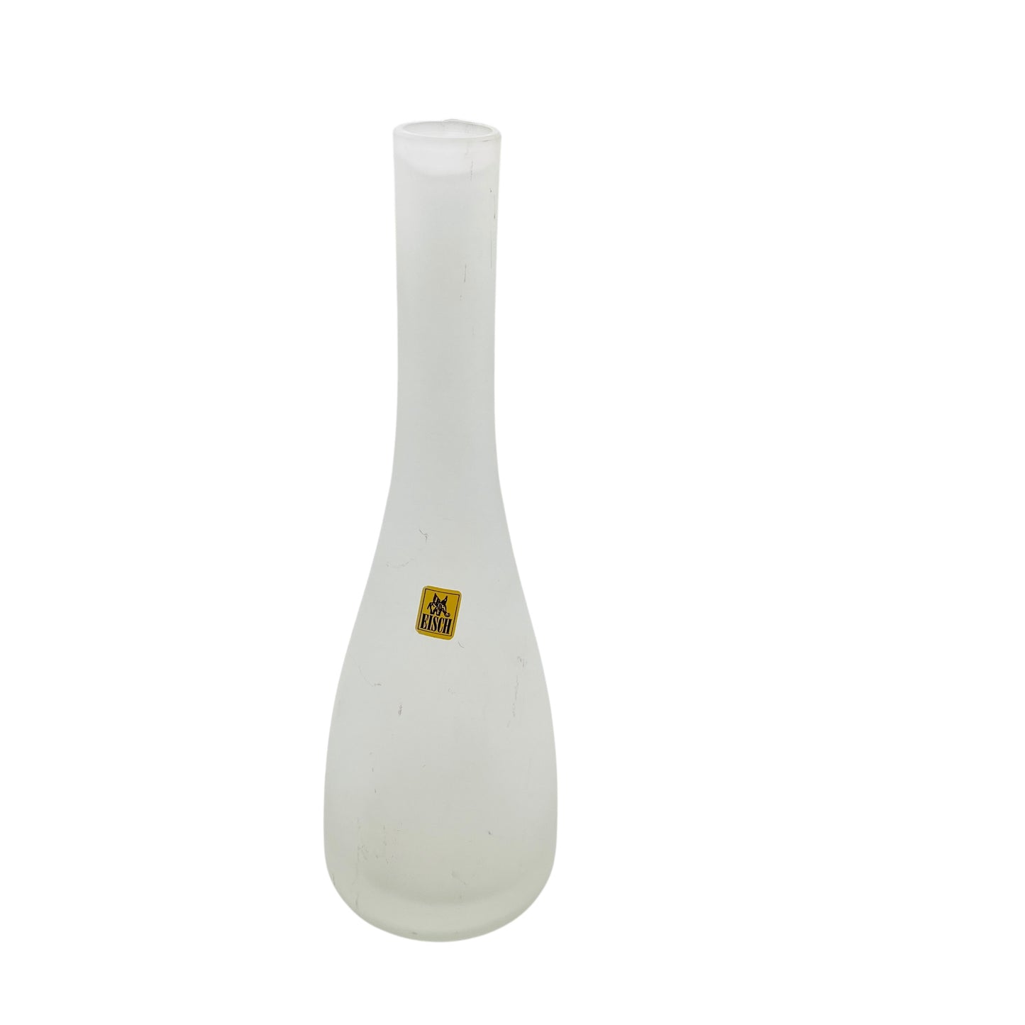 EISCH Vase (signiert) weiss transparent satiniert 70er Jahre Dekoration Glas