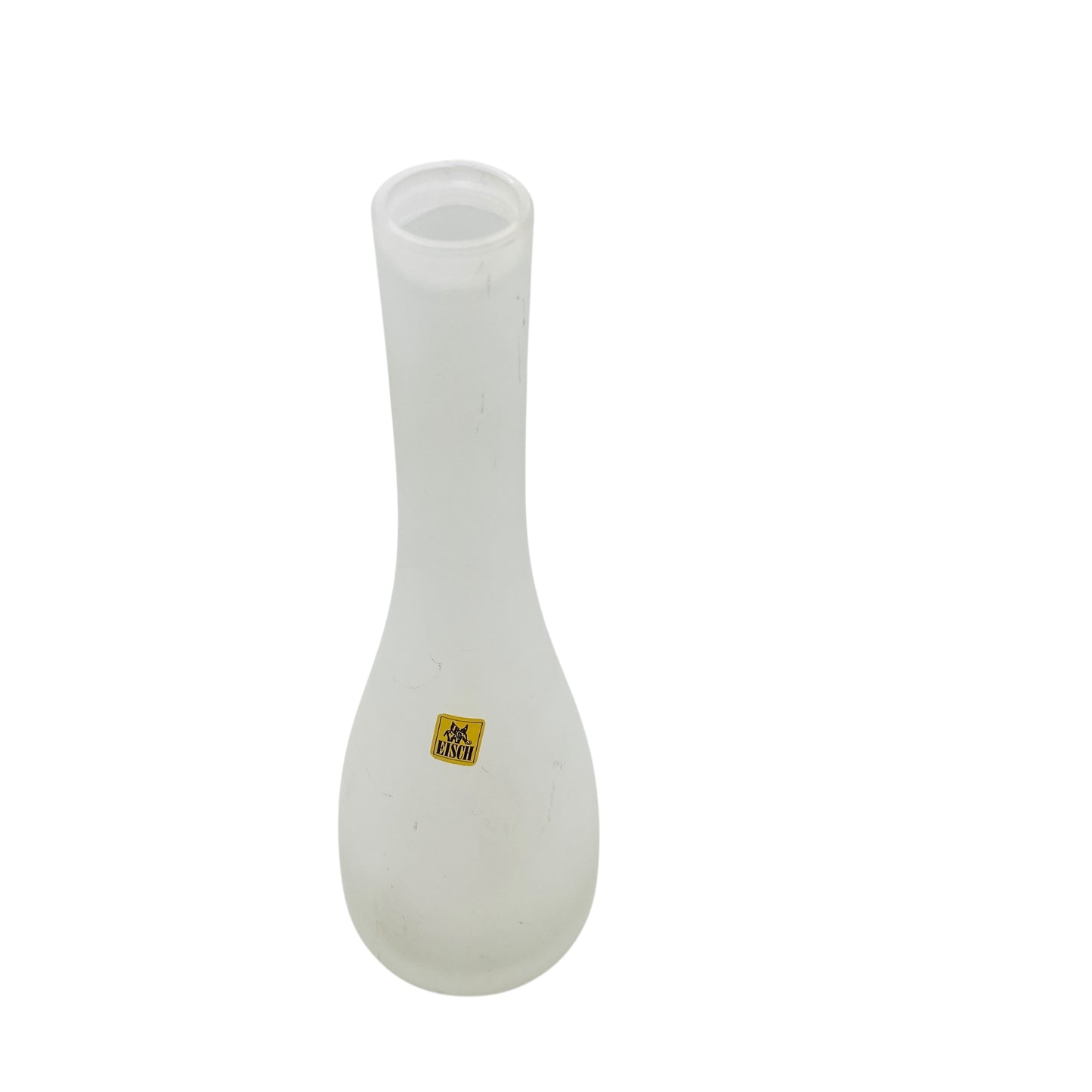 EISCH Vase (signiert) weiss transparent satiniert 70er Jahre Dekoration Glas