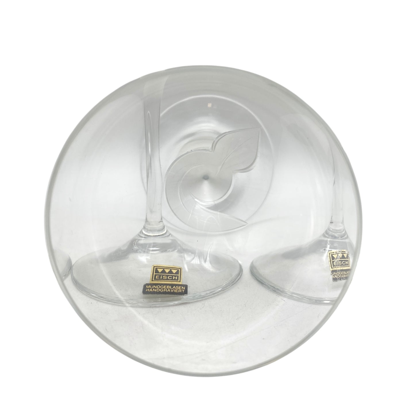 EISCH Weingläser Serie Springtime Blätter satiniert 70er 80er Jahre Glas