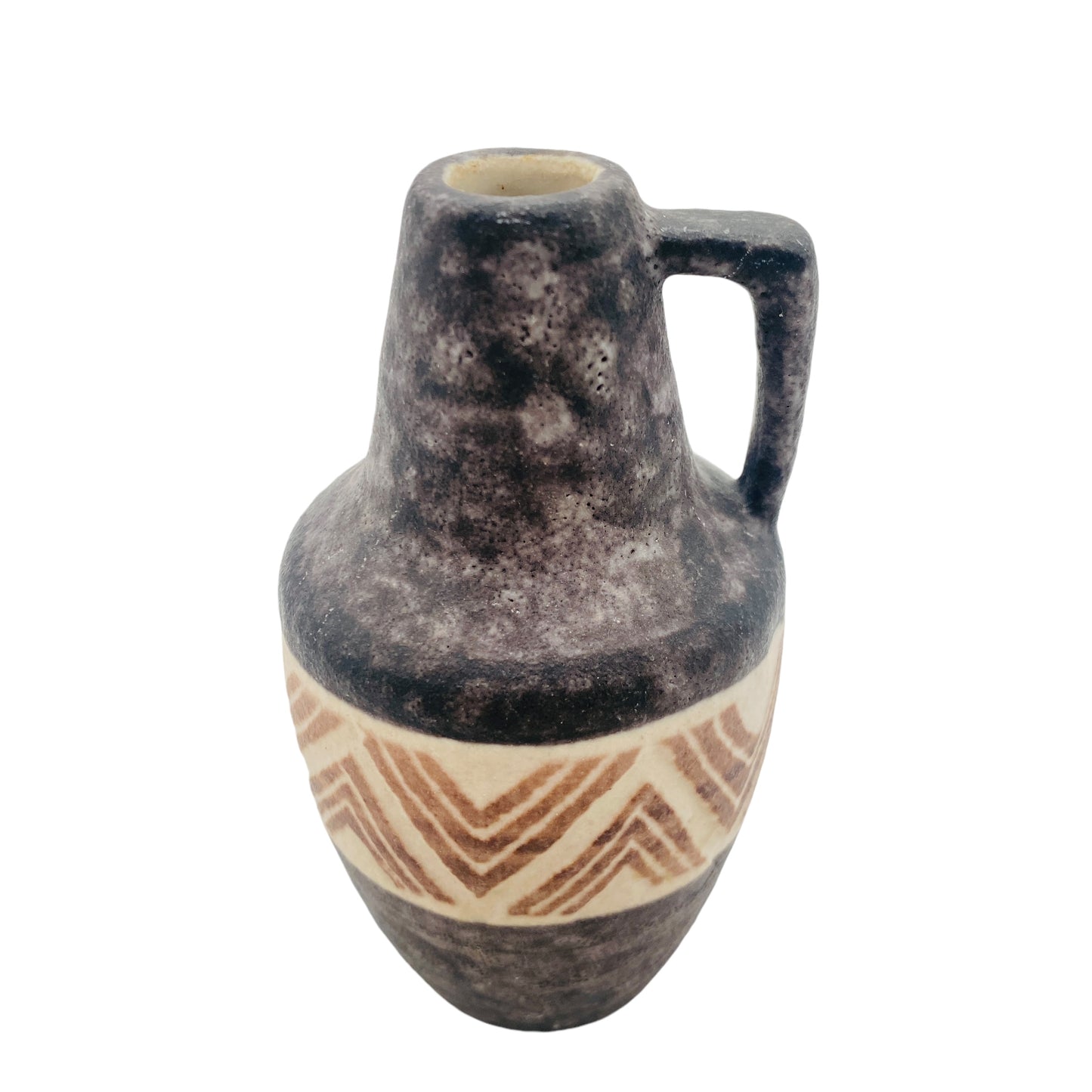 ES Keramik Vase Nr. 874/10 Fat Lava German Pottery grau 60er 70er Muster